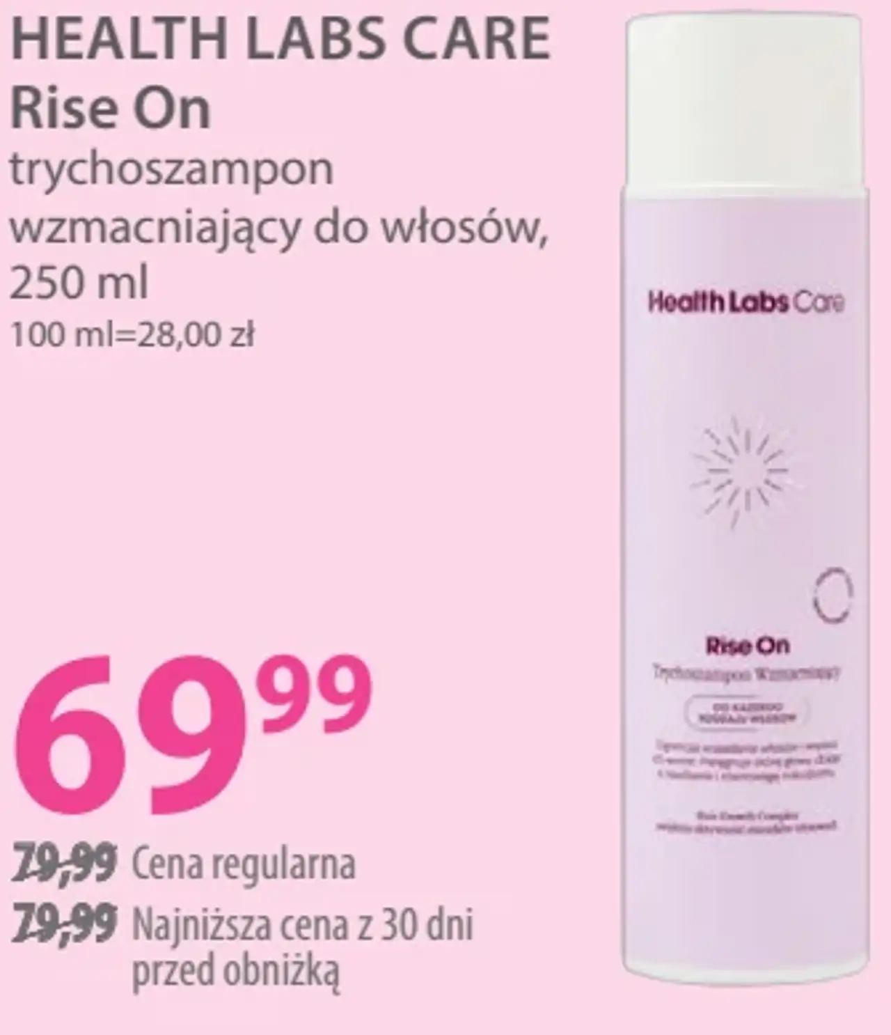 HEALTH LABS CARE Rise On trychoszampon wzmacniający do włosów