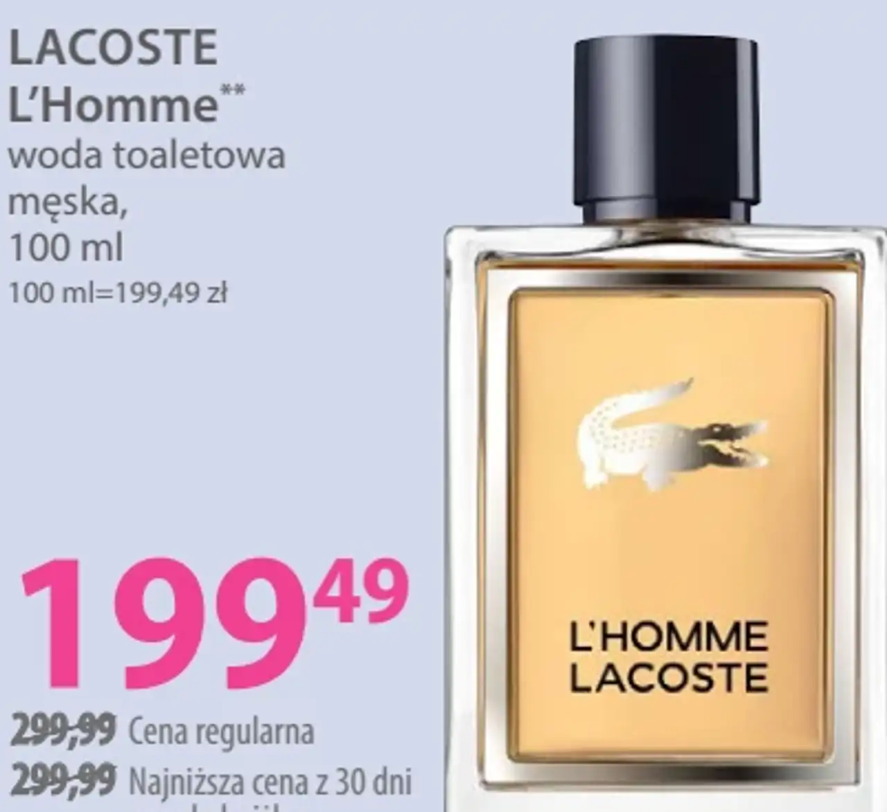 Lacoste L'Homme woda toaletowa męska
