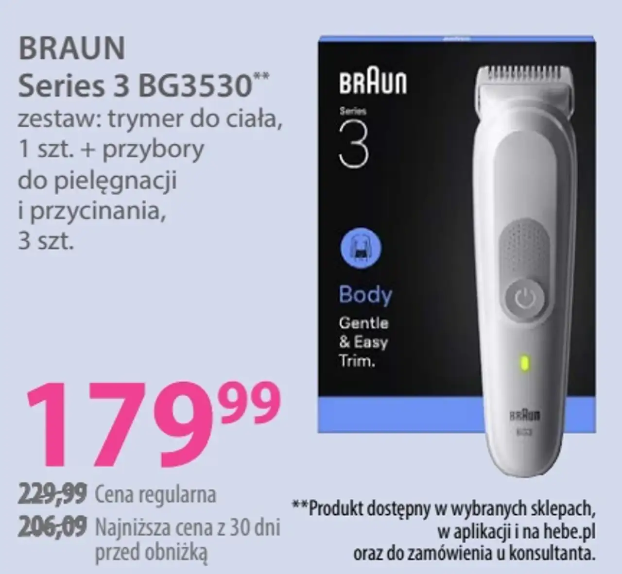 BRAUN Series 3 BG3530 zestaw trymer do ciała + przybory