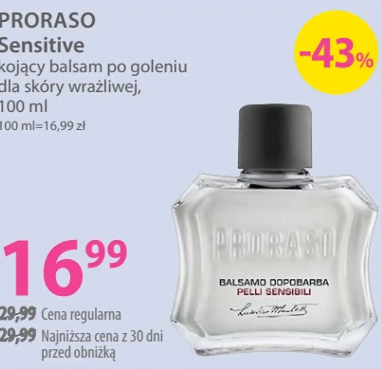 PRORASO Sensitive kojący balsam po goleniu