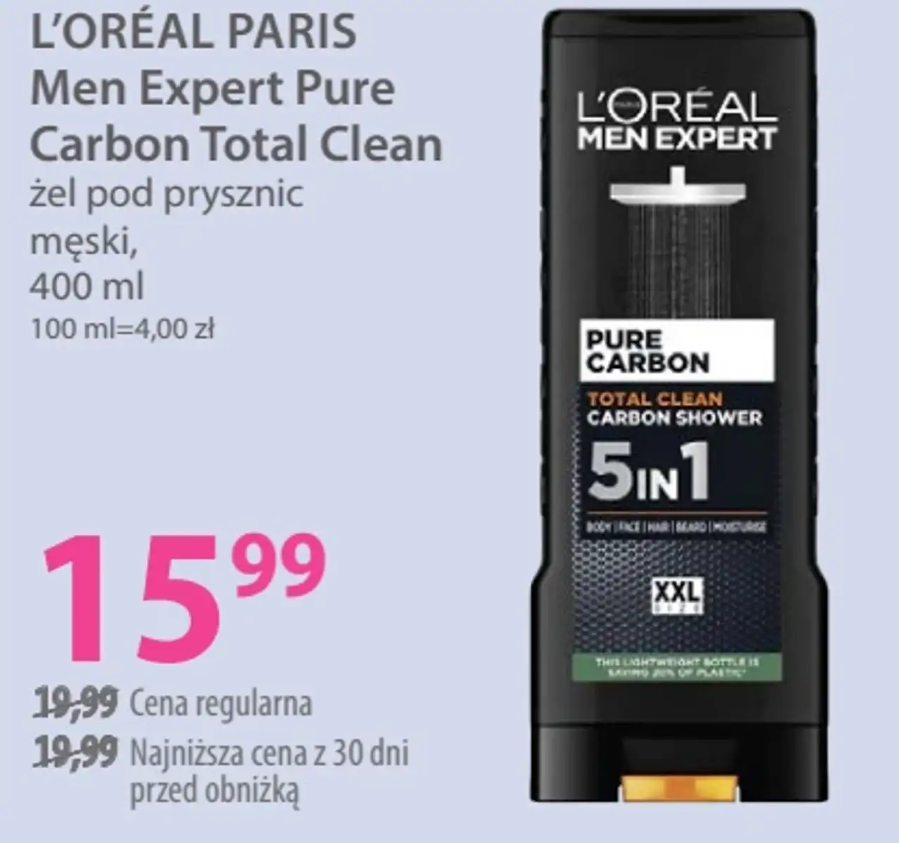 L'ORÉAL PARIS Men Expert Pure Carbon Total Clean żel pod prysznic męski