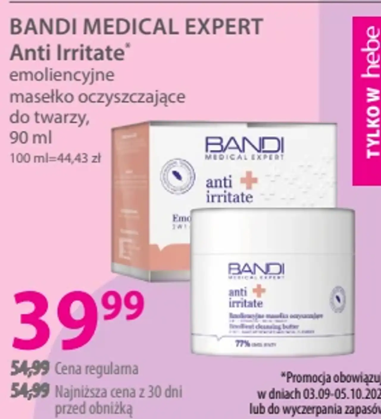 Bandi Medical Expert Anti Irritate Emulsyjne masełko oczyszczające do twarzy