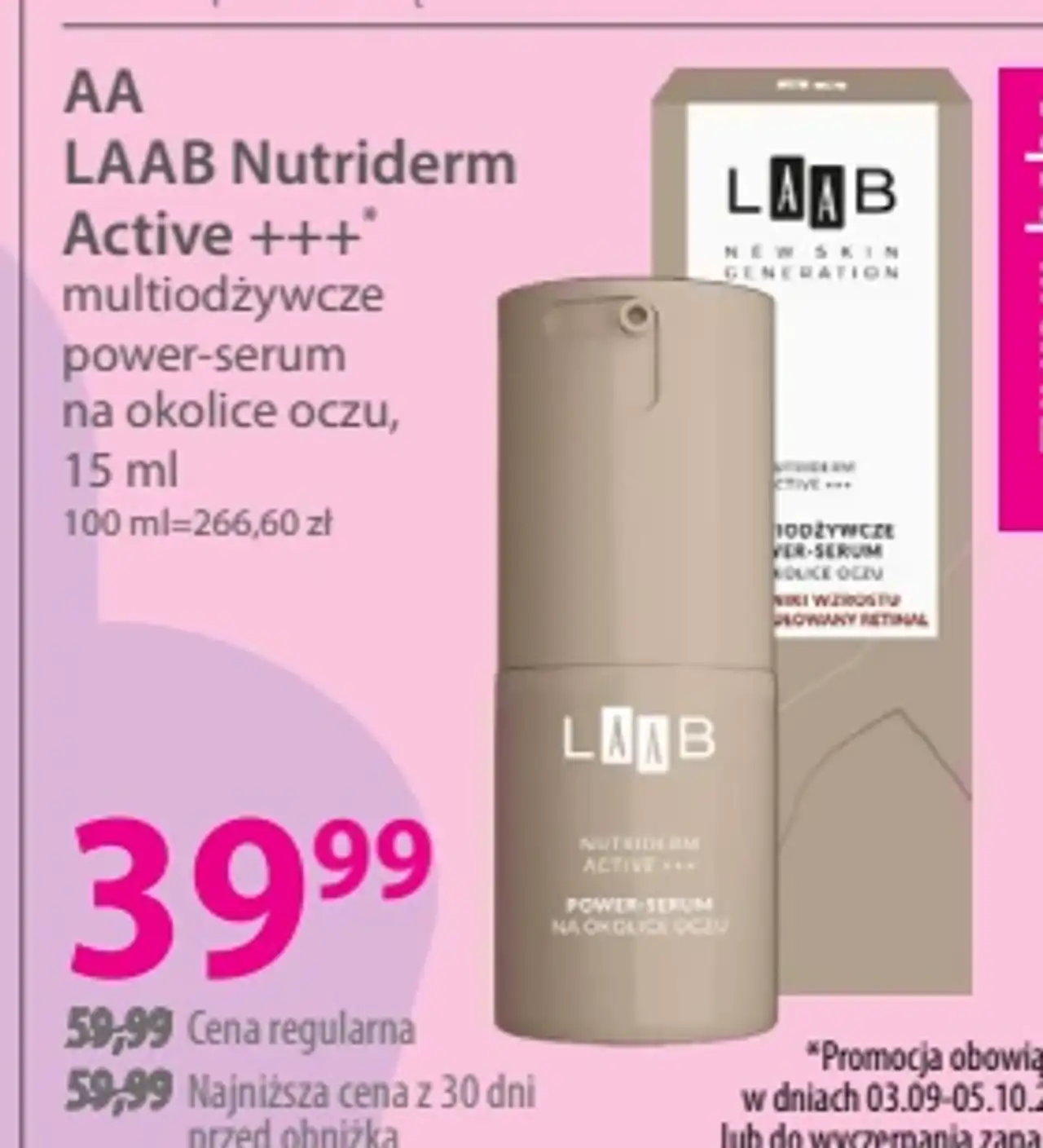 AA LAAB Nutriderm Active +++ Multidżywcze power-serum na okolice oczu