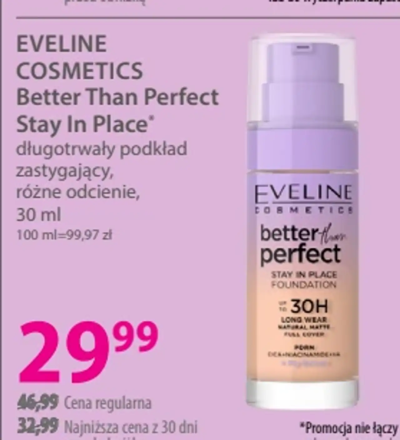 Eveline Cosmetics Better Than Perfect Stay In Place Długotrwały podkład zastygający