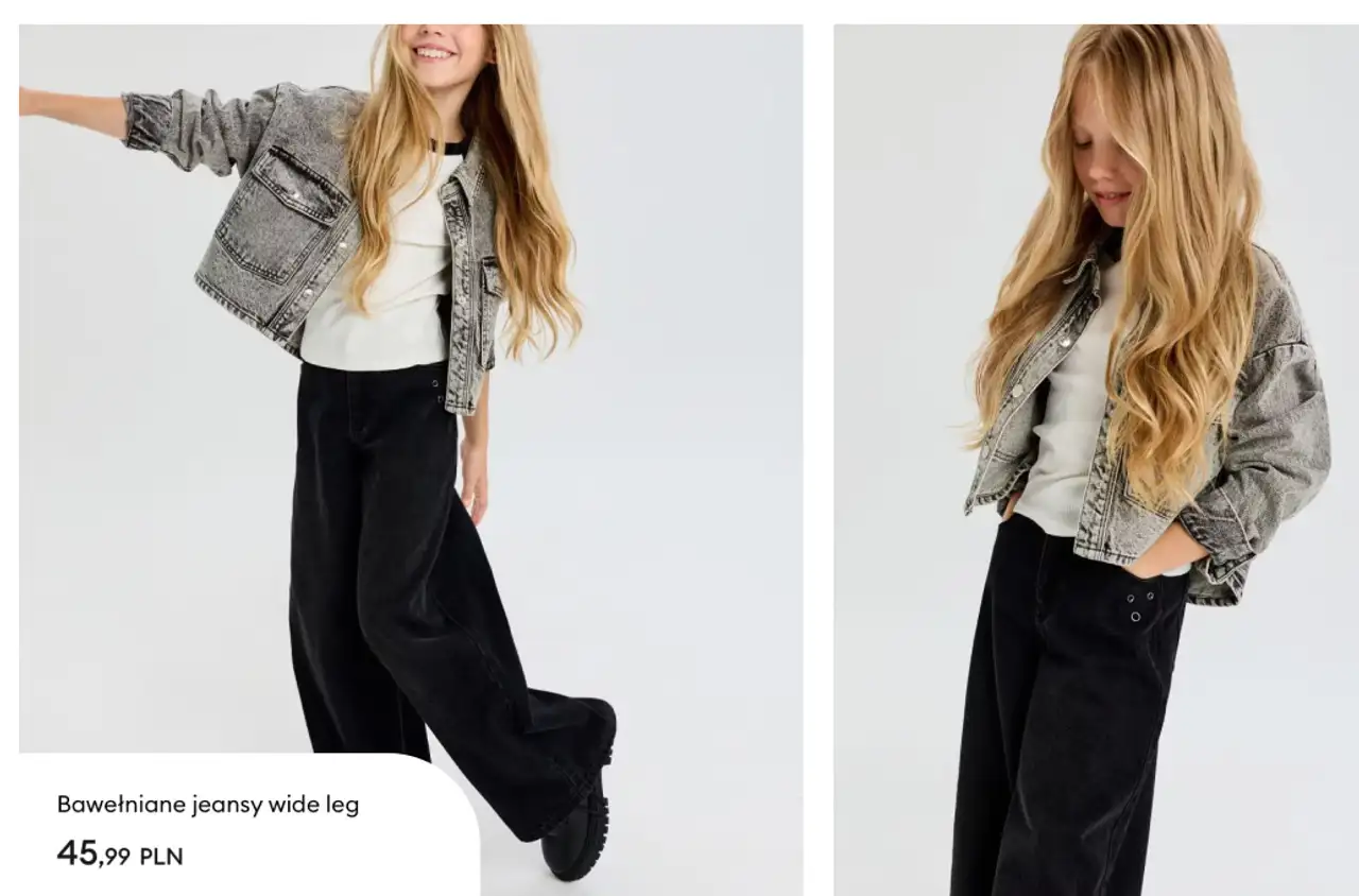 Bawełniane jeansy wide leg Sinsay