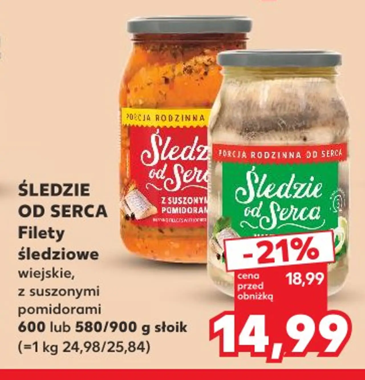 ŚLEDZIE OD SERCA Filety śledziowe wiejskie, z suszonymi pomidorami