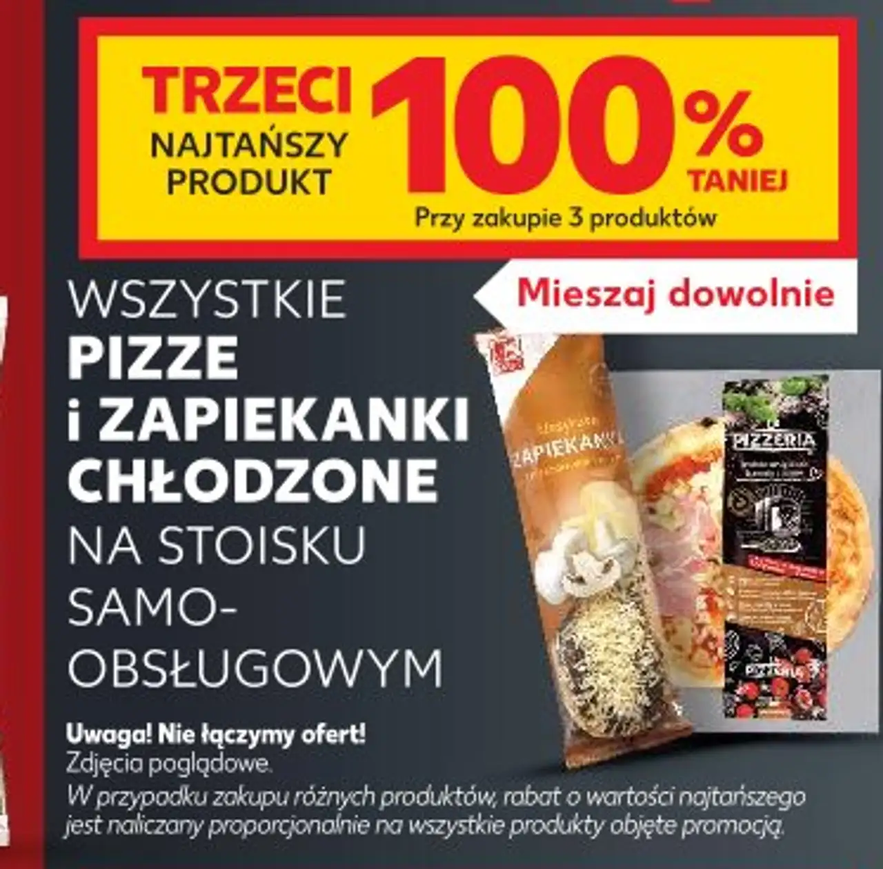 Wszystkie pizze i zapiekanki chłodzone na stoisku samoobsługowym