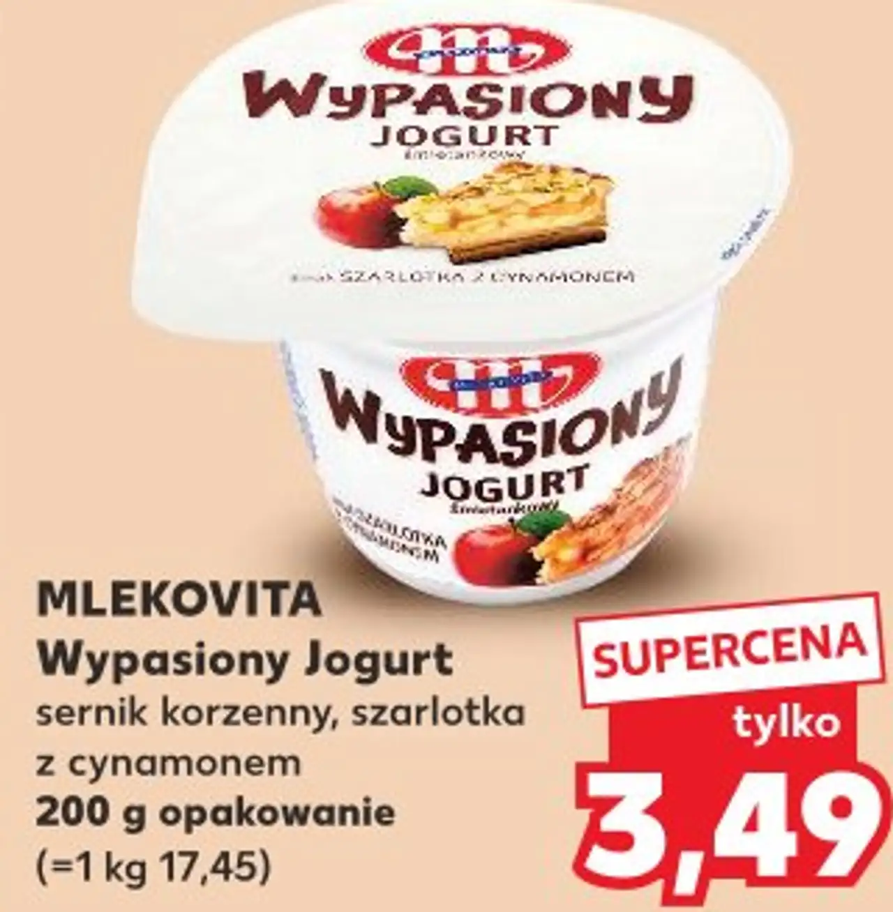 MLEKOVITA Wypasiony Jogurt sernik korzenny, szarlotka z cynamonem
