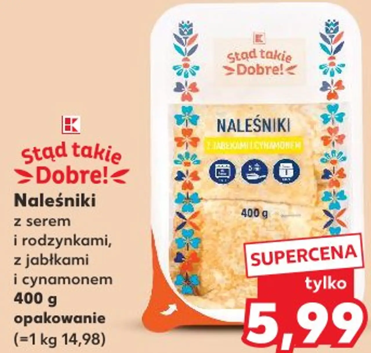 Stąd takie Dobre! Naleśniki z serem i rodzynkami, z jabłkami i cynamonem