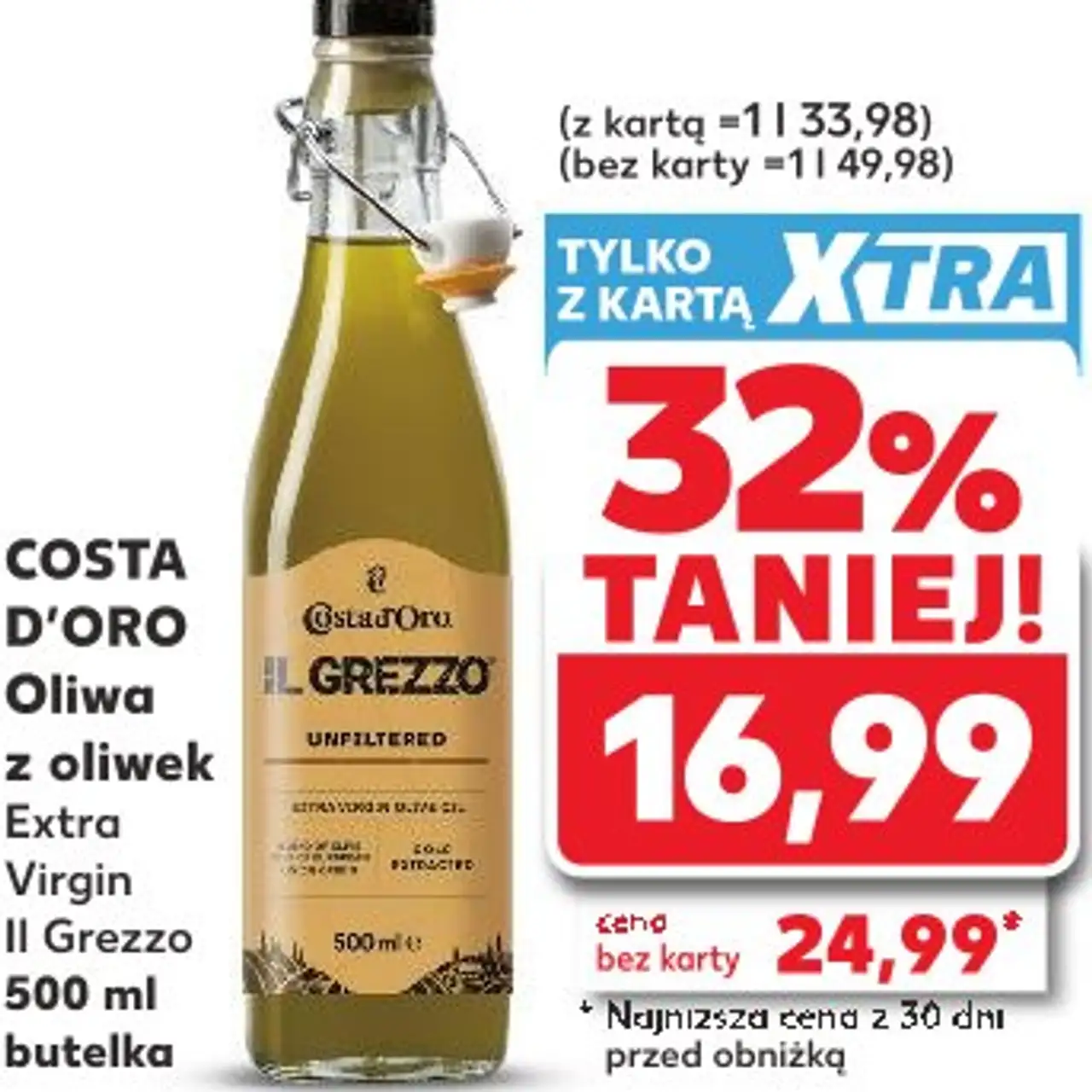 Costa d'Oro Oliwa z oliwek Extra Virgin Il Grezzo
