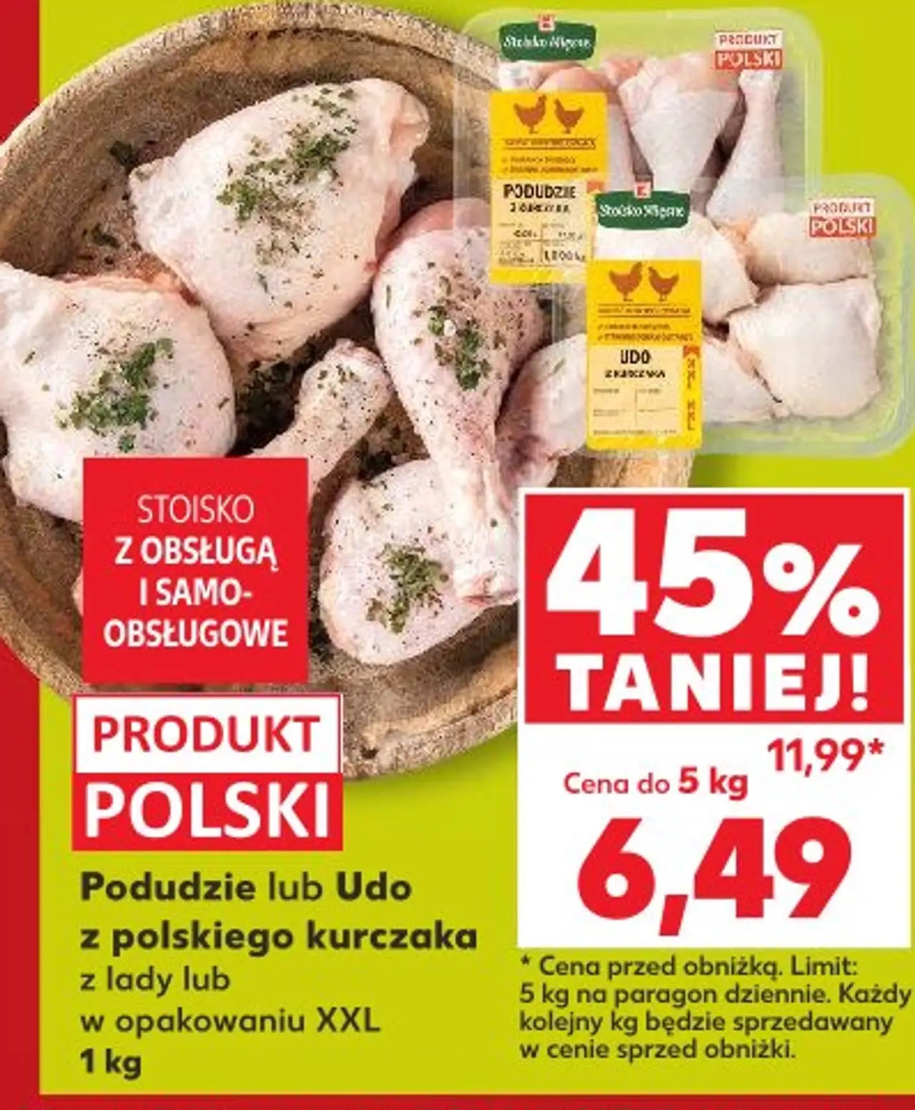Podudzie lub Udo z polskiego kurczaka z lady lub w opakowaniu XXL