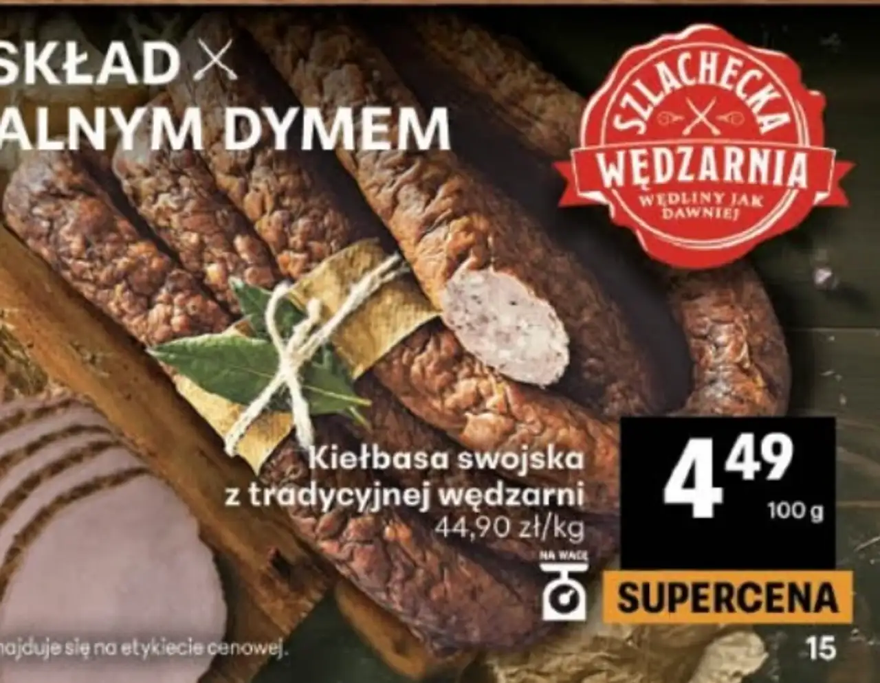 Kiełbasa swojska z tradycyjnej wędzarni Szlachecka Wędzarnia