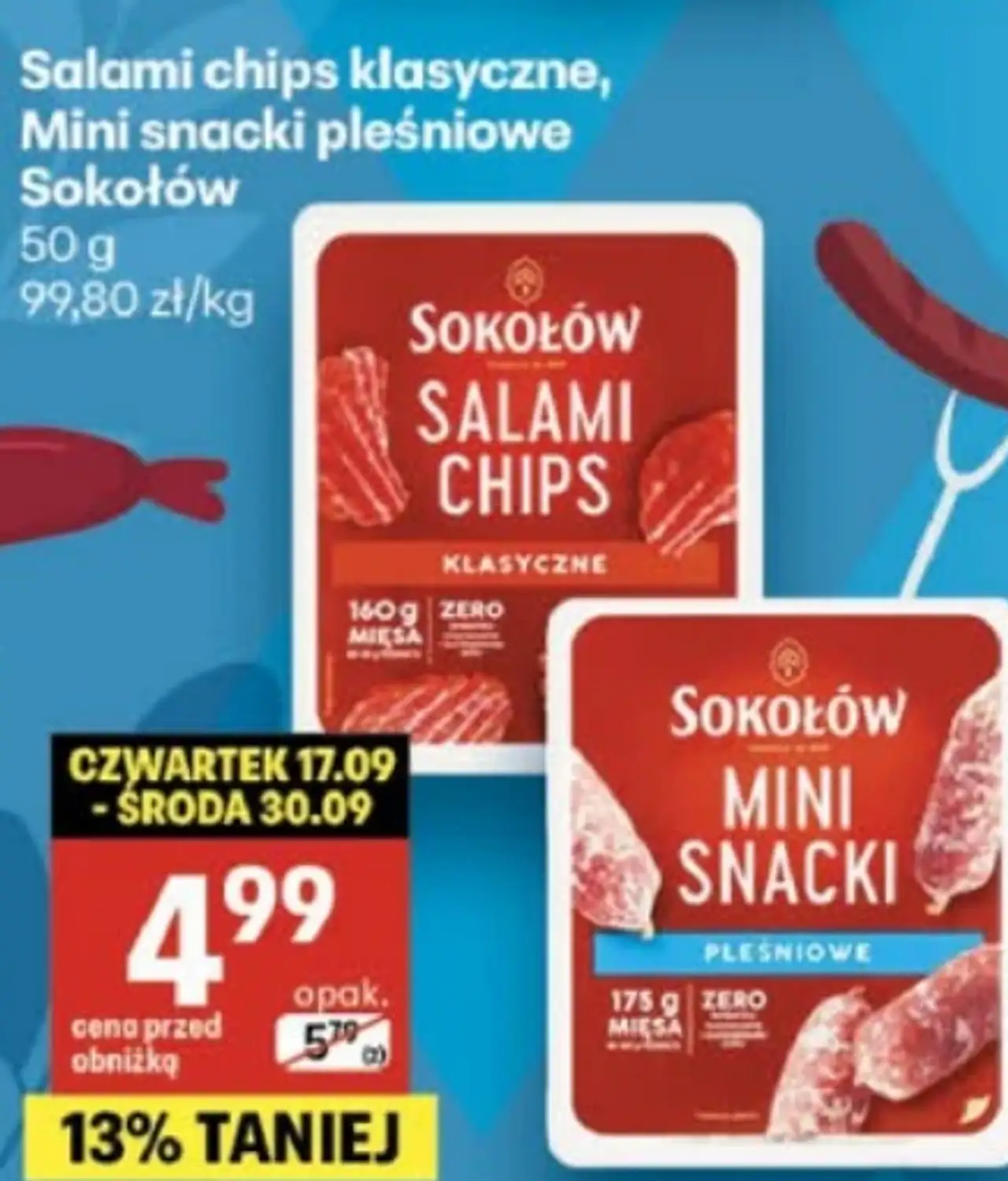 Salami chips klasyczne / Mini snacki pleśniowe Sokołów