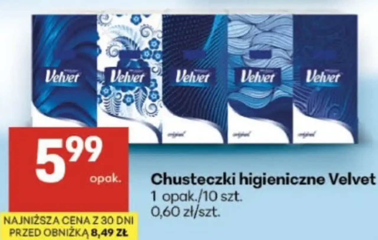 Chusteczki higieniczne Velvet