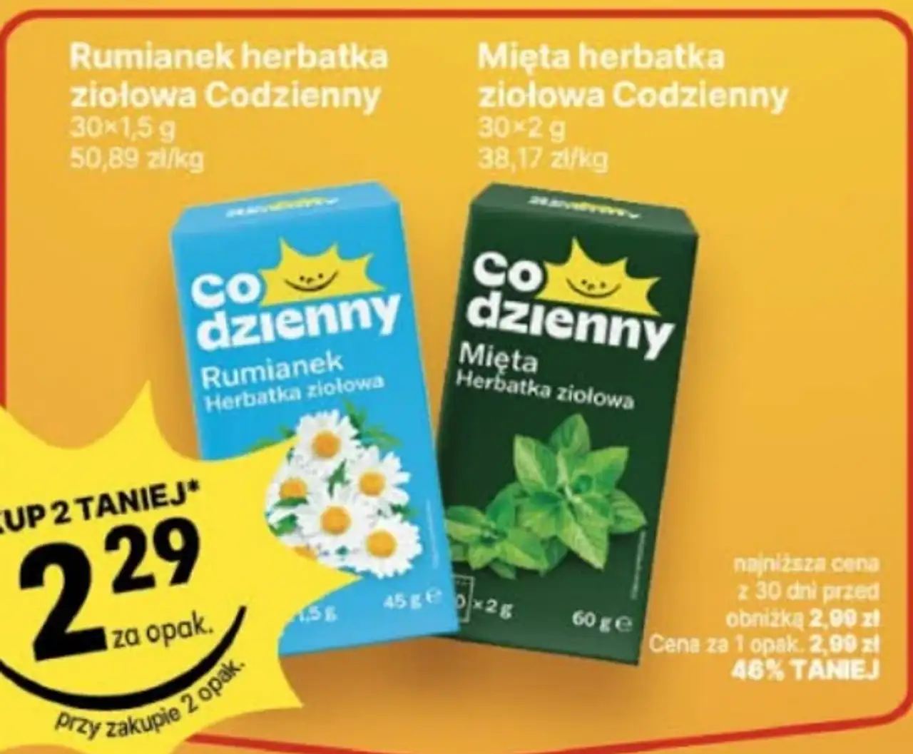 Rumianek / Mięta herbatka ziołowa Codzienny