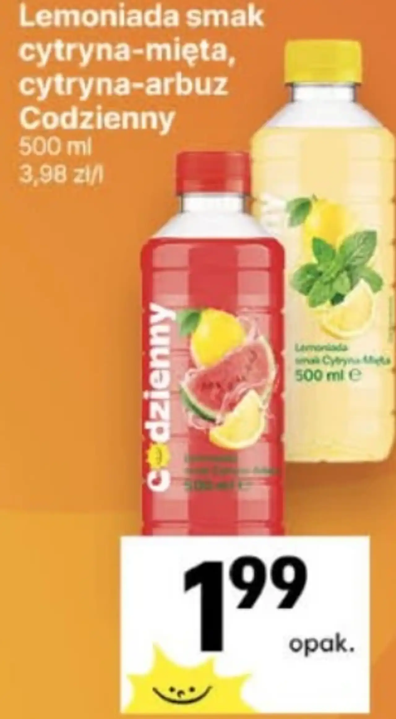 Lemoniada smak cytryna-mięta, cytryna-arbuz Codzienny
