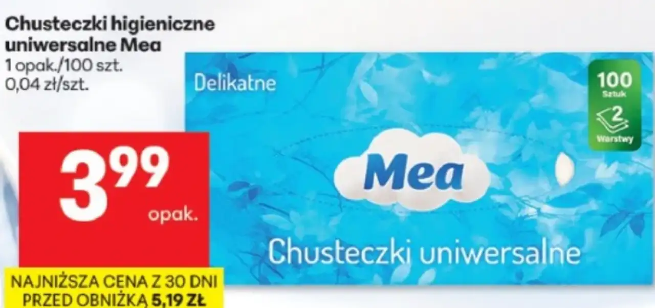 Chusteczki higieniczne uniwersalne Mea
