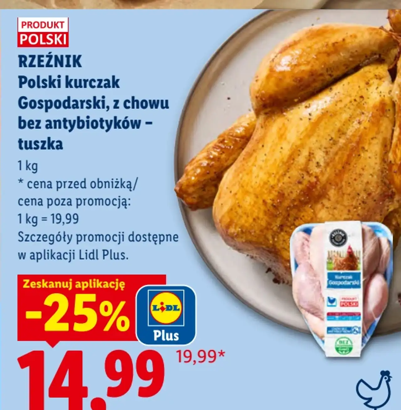 Rzeźnik Polski kurczak Gospodarski, z chowu bez antybiotyków - tuszka