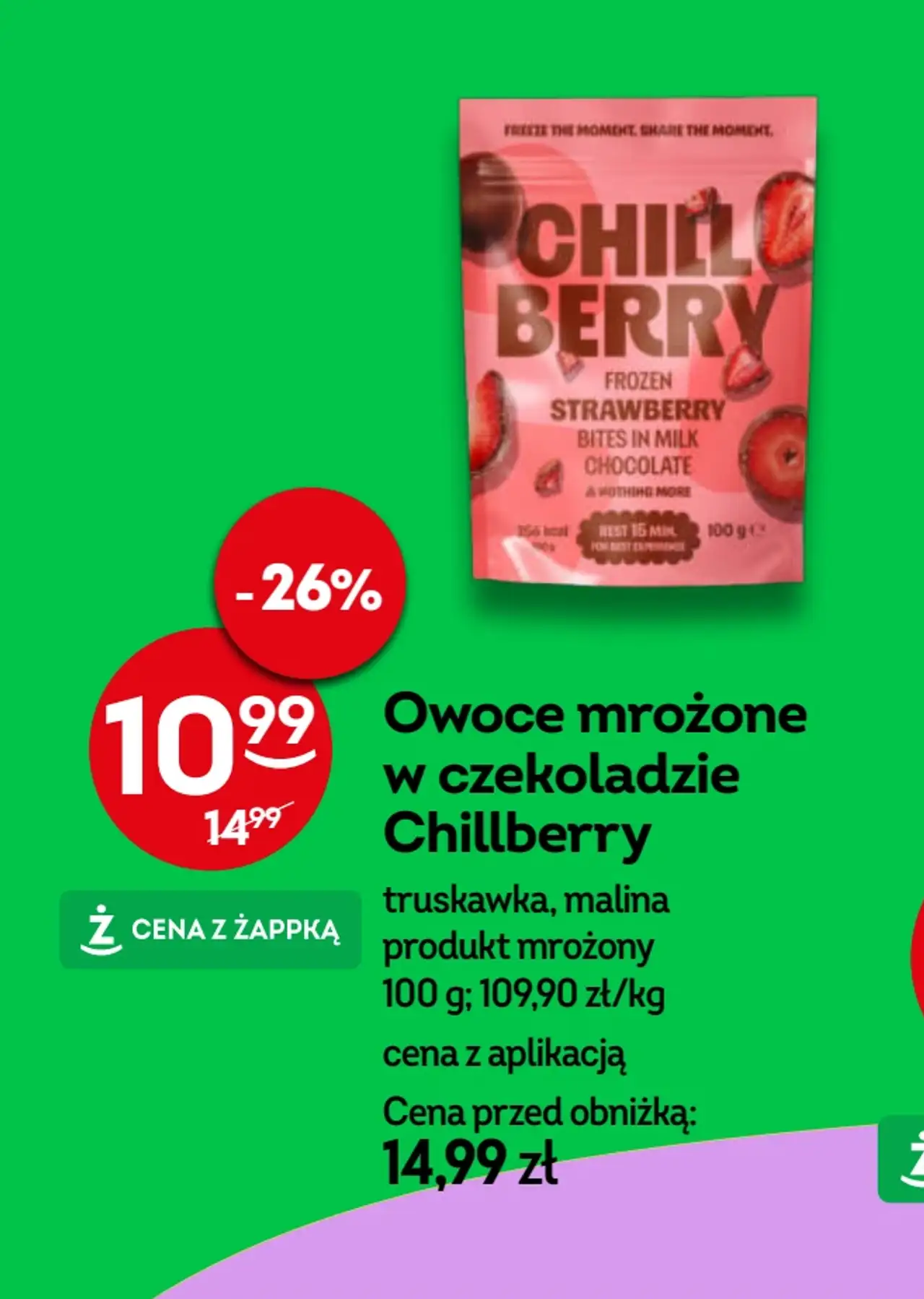 Owoce mrożone w czekoladzie Chillberry truskawka, malina