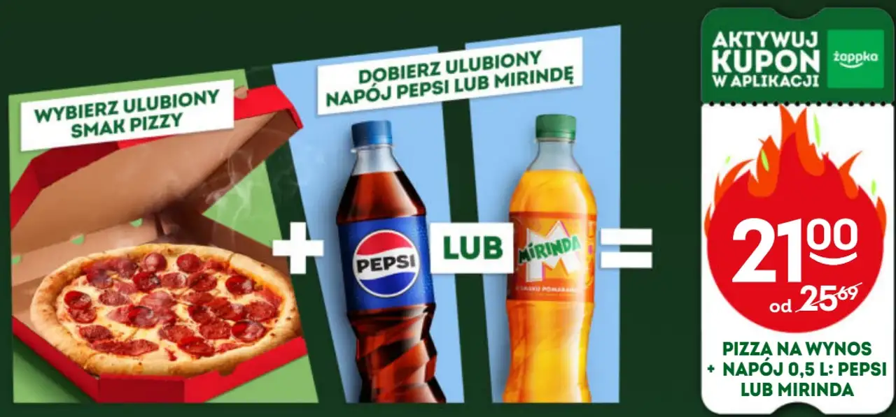 Pizza na wynos + napój 0,5 l: Pepsi lub Mirinda