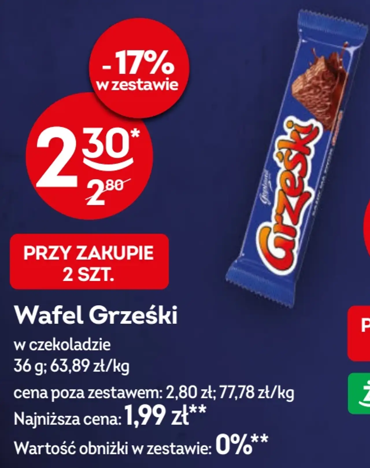 Wafel Grześki w czekoladzie