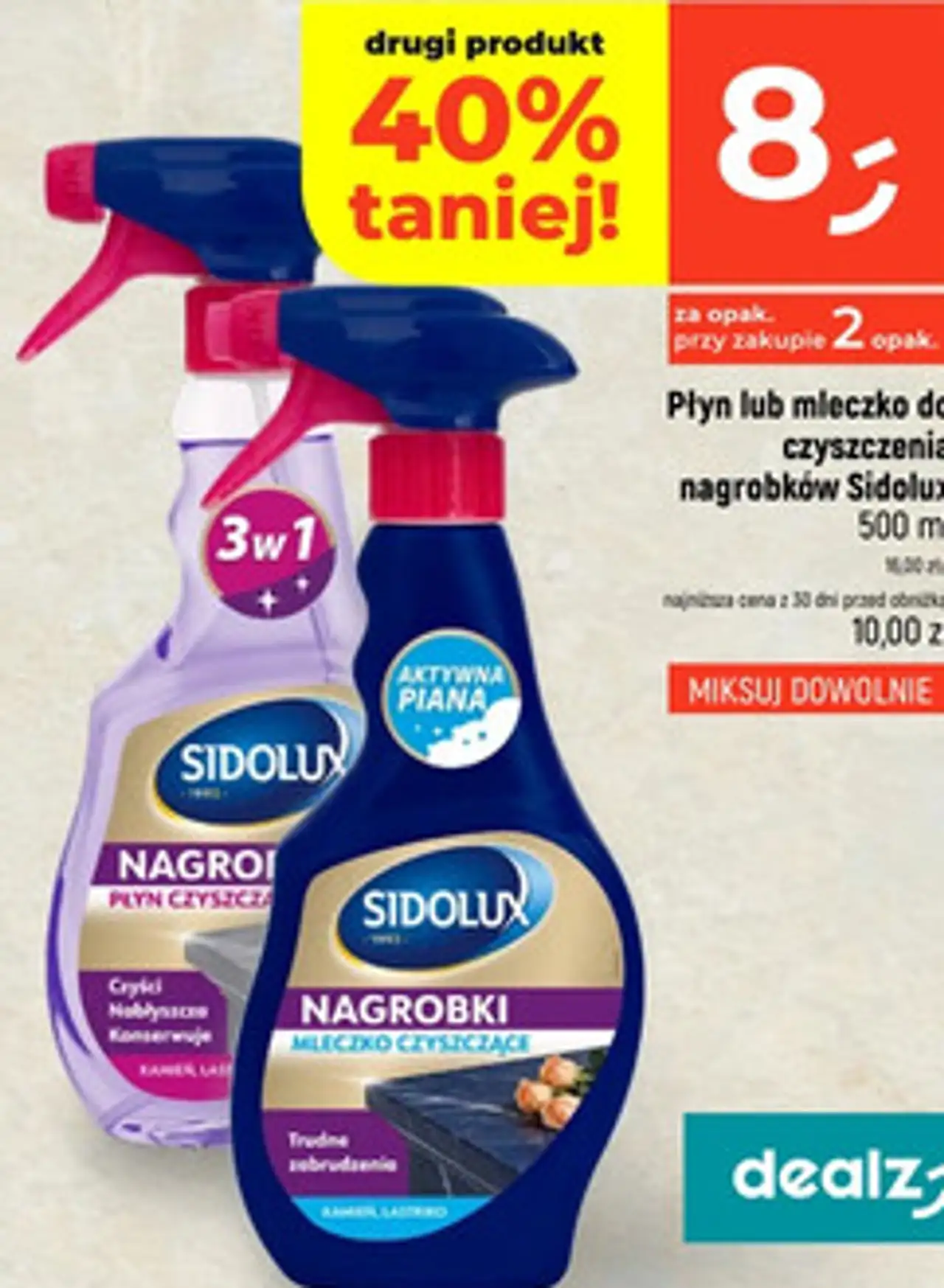 Płyn lub mleczko do czyszczenia nagrobków Sidolux