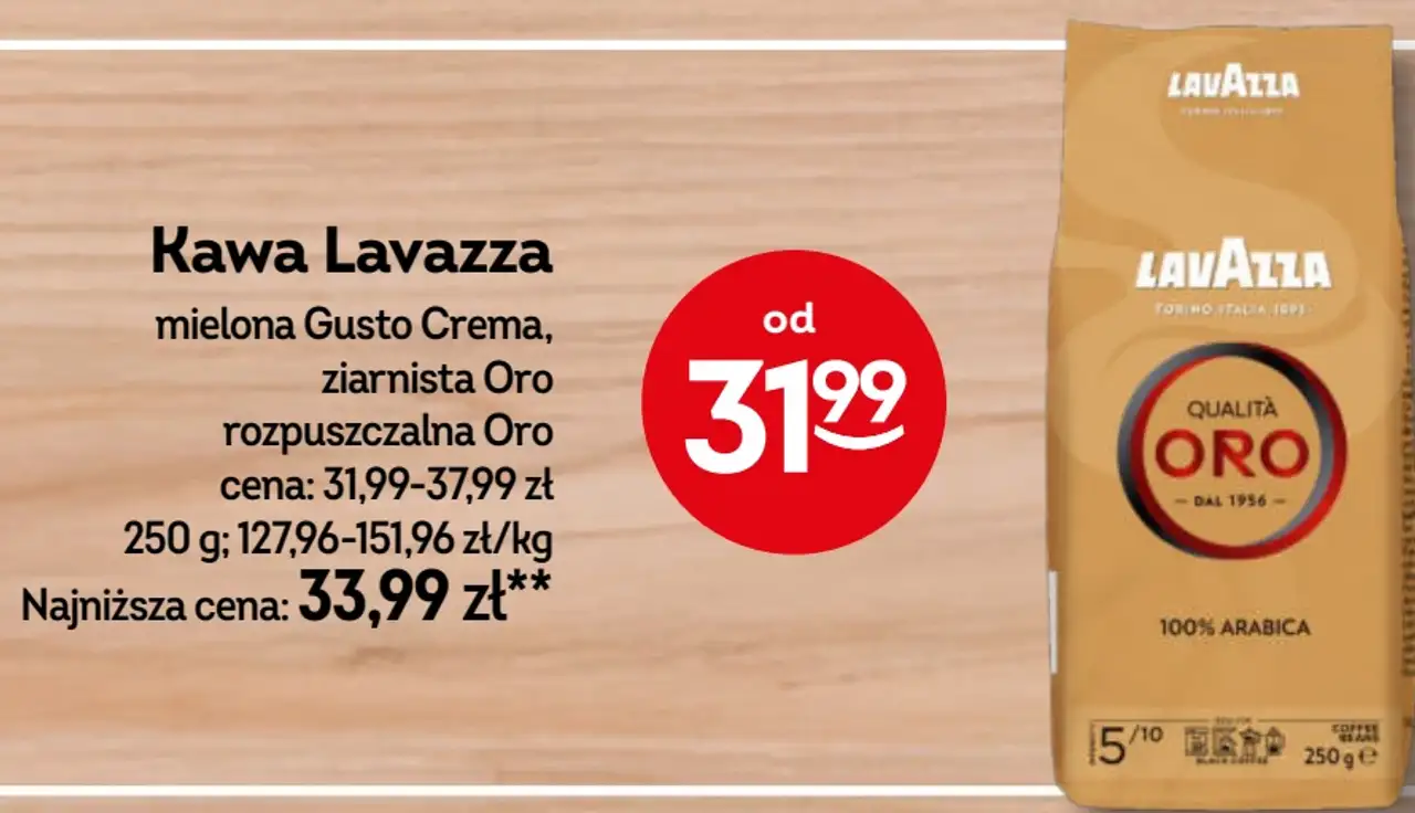 Kawa Lavazza (mielona Gusto Crema, ziarnista Oro, rozpuszczalna Oro)