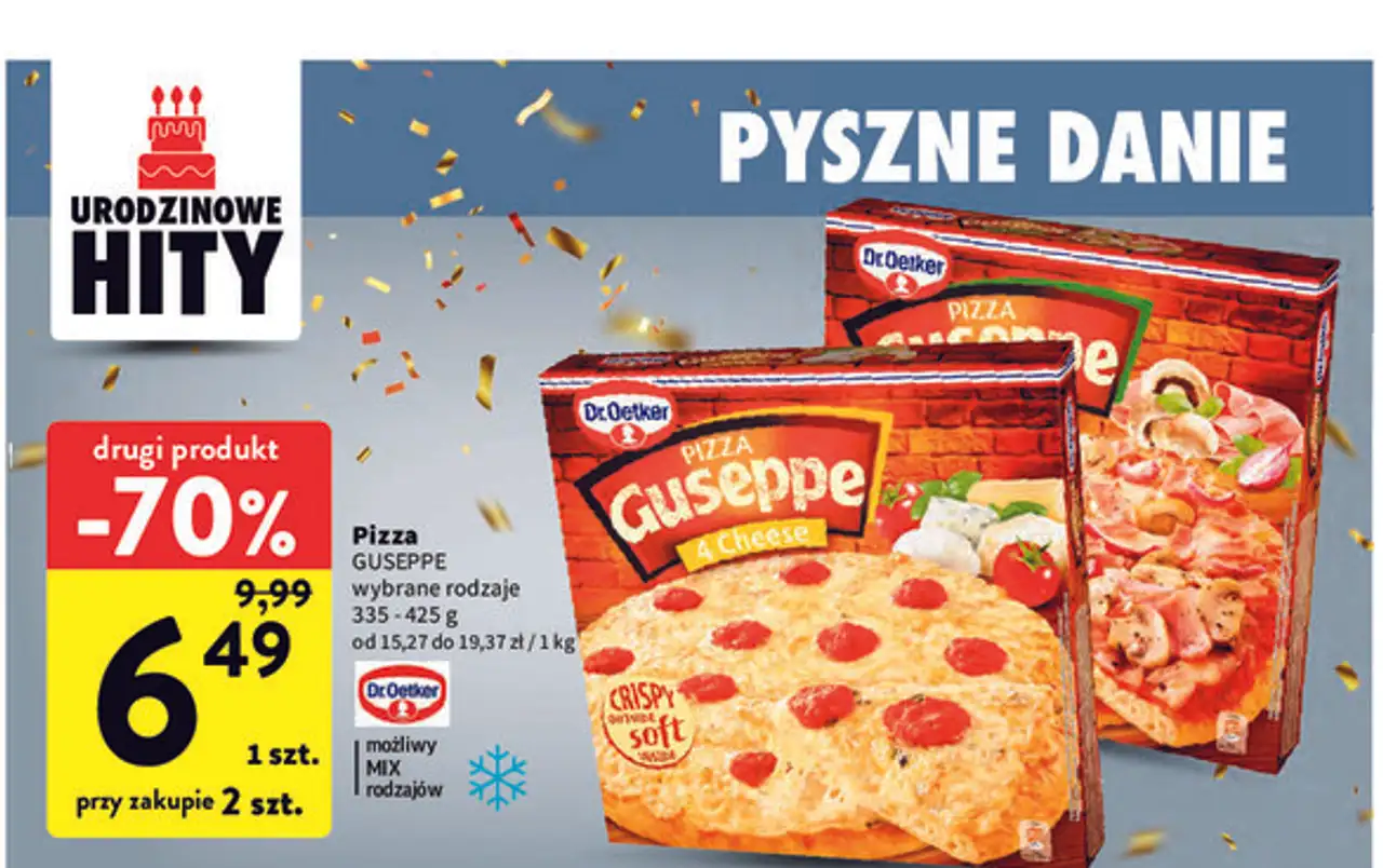 Pizza z szynką i pieczarkami Dr. Oetker Guseppe