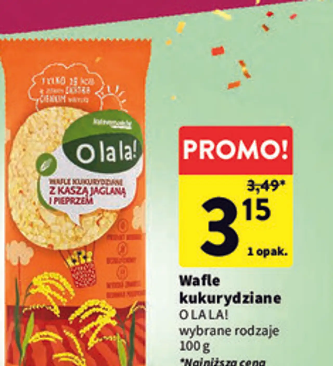Wafle kukurydziane O LA LA! wybrane rodzaje