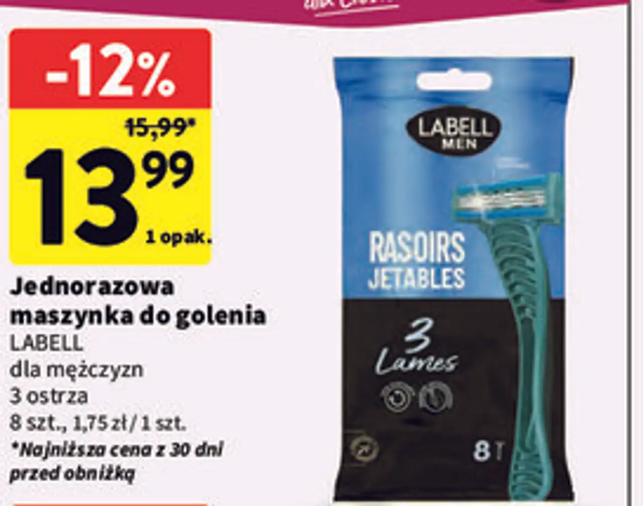 Jednorazowa maszynka do golenia LABELL dla mężczyzn