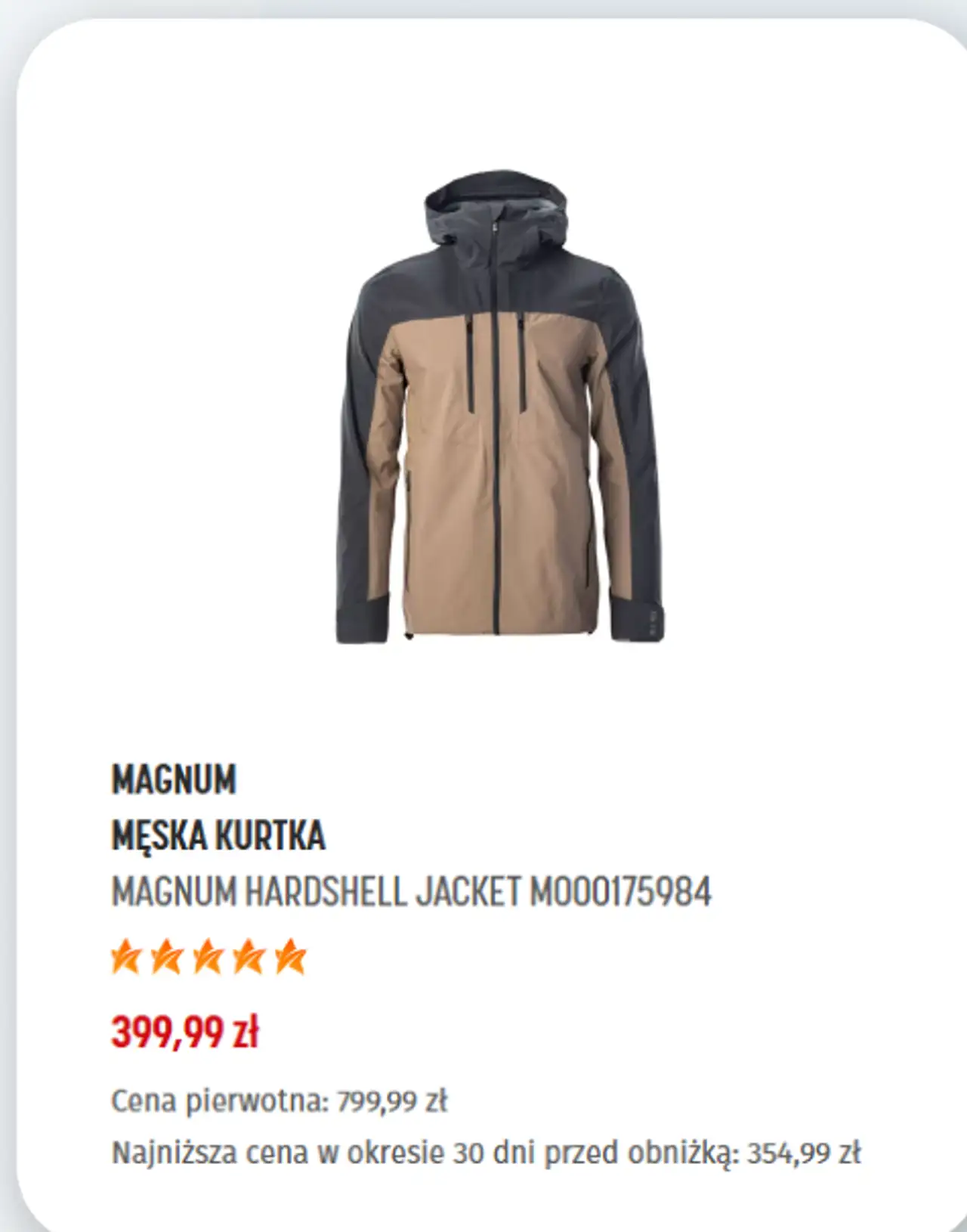 Męska Kurtka Magnum Hardshell Jacket M000175984