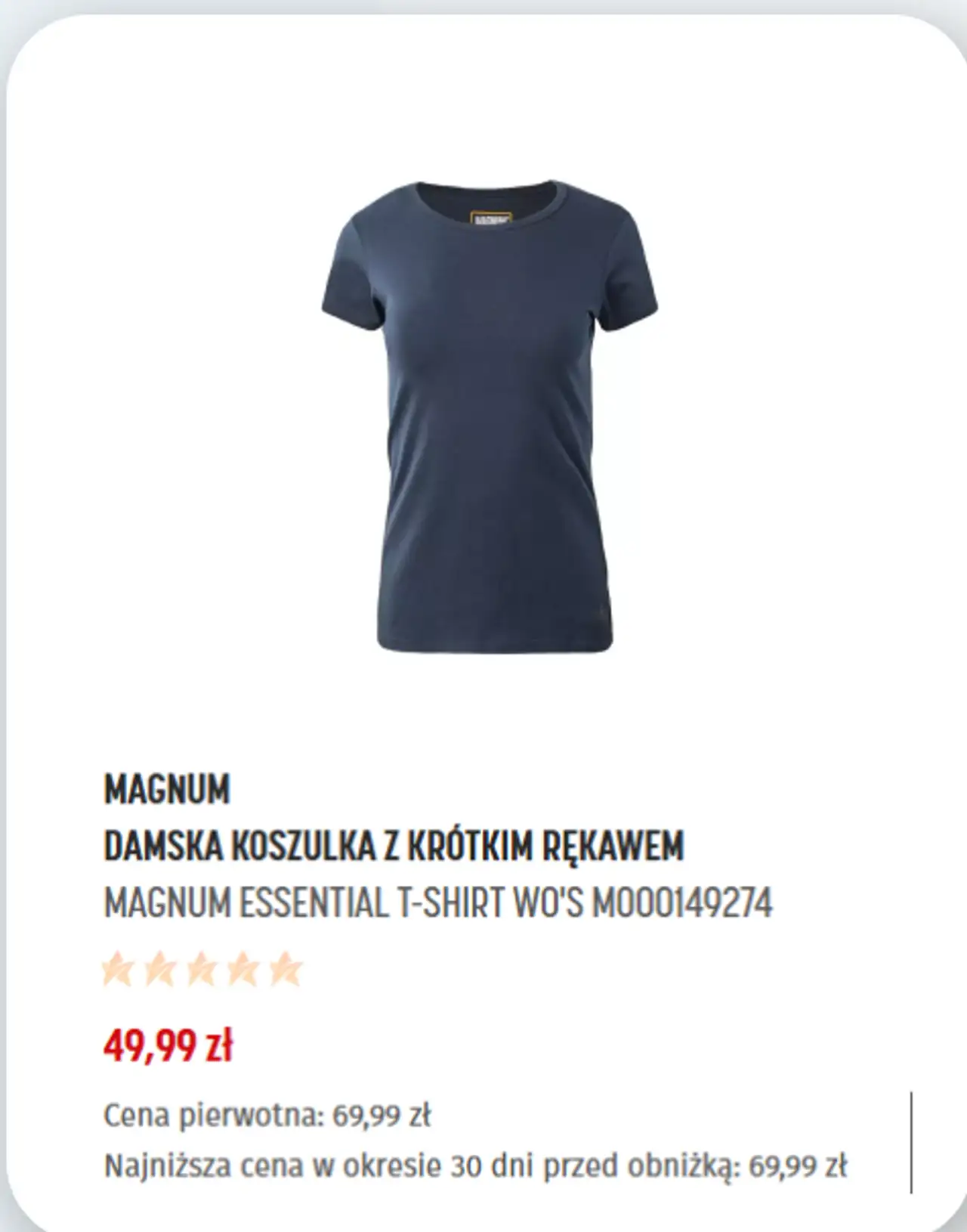 MAGNUM DAMSKA KOSZULKA Z KRÓTKIM RĘKAWEM MAGNUM ESSENTIAL T-SHIRT WO'S M000149274