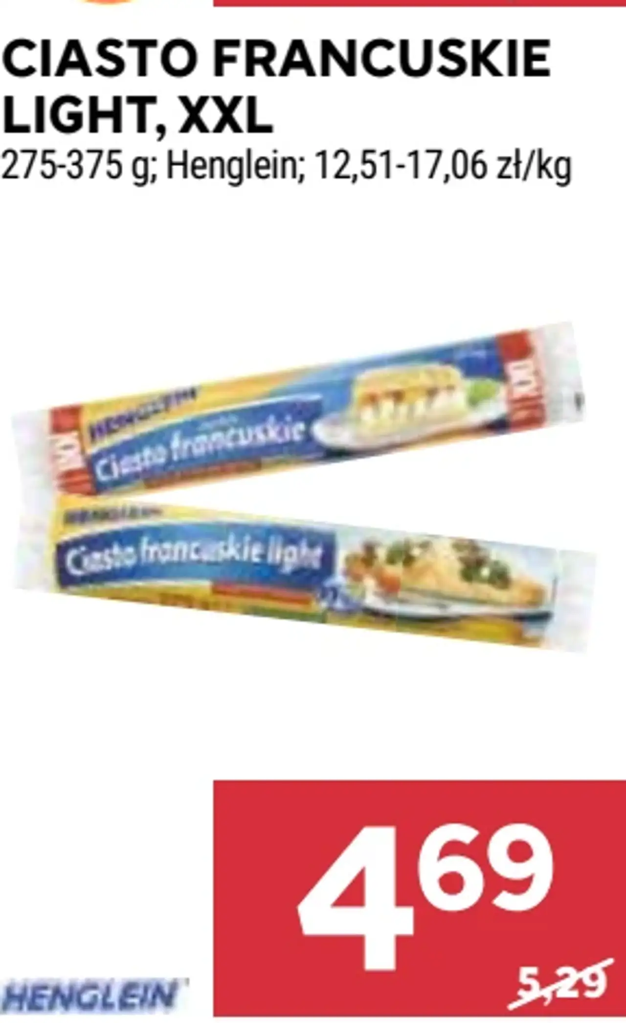 Ciasto francuskie light, XXL Henglein