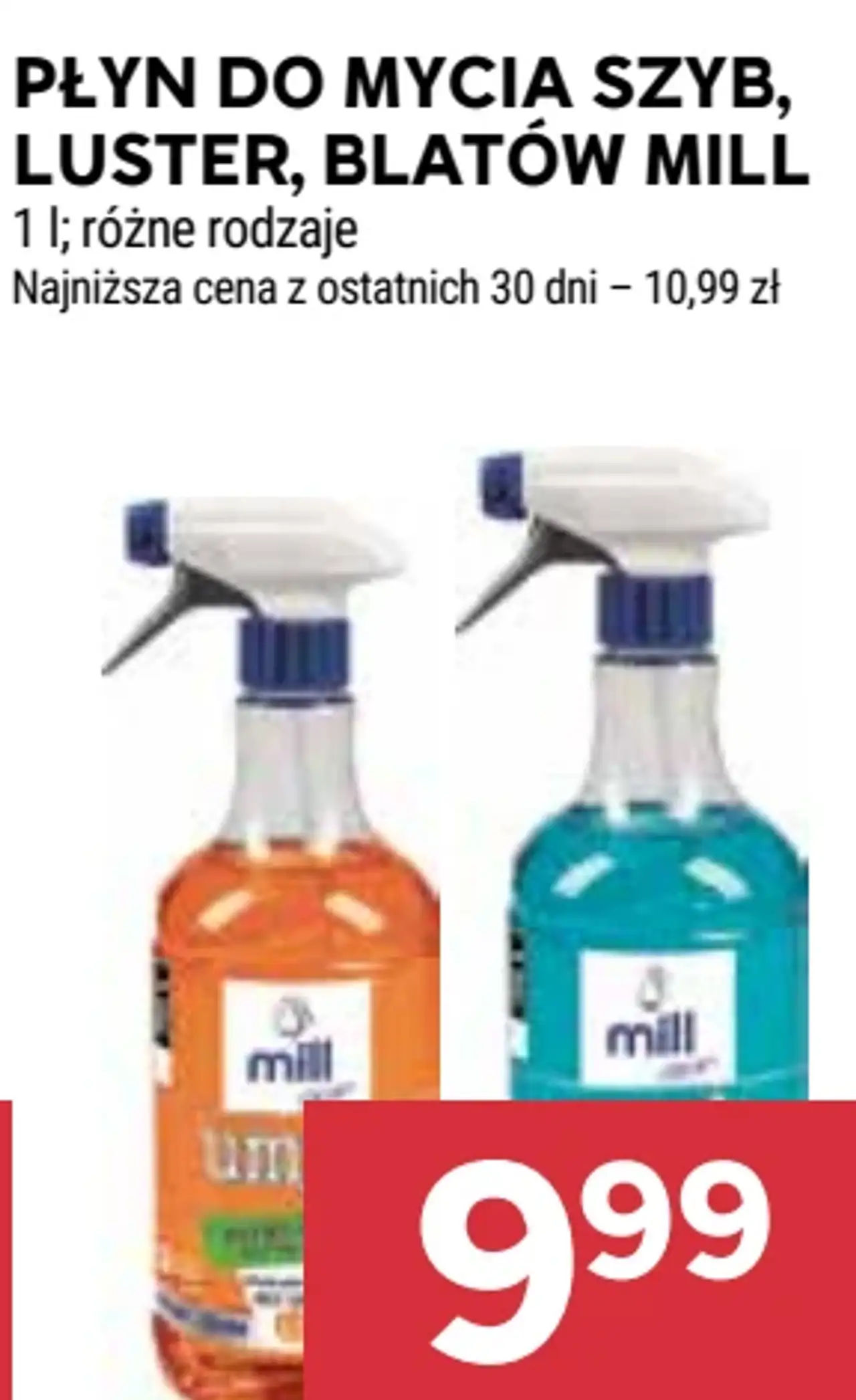 Płyn do mycia szyb, luster, blatów Mill