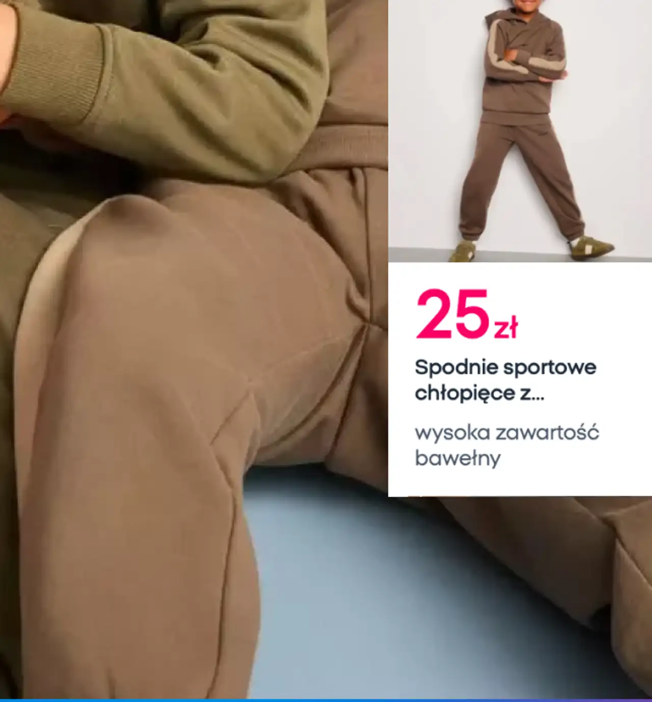 Spodnie sportowe chłopięce bekkin z wysoką zawartością bawełny
