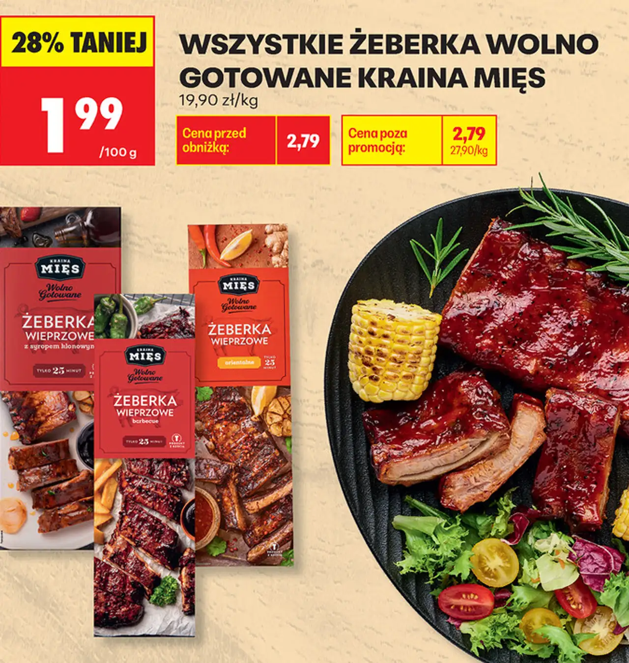 Wszystkie żeberka wolno gotowane Kraina Mięs