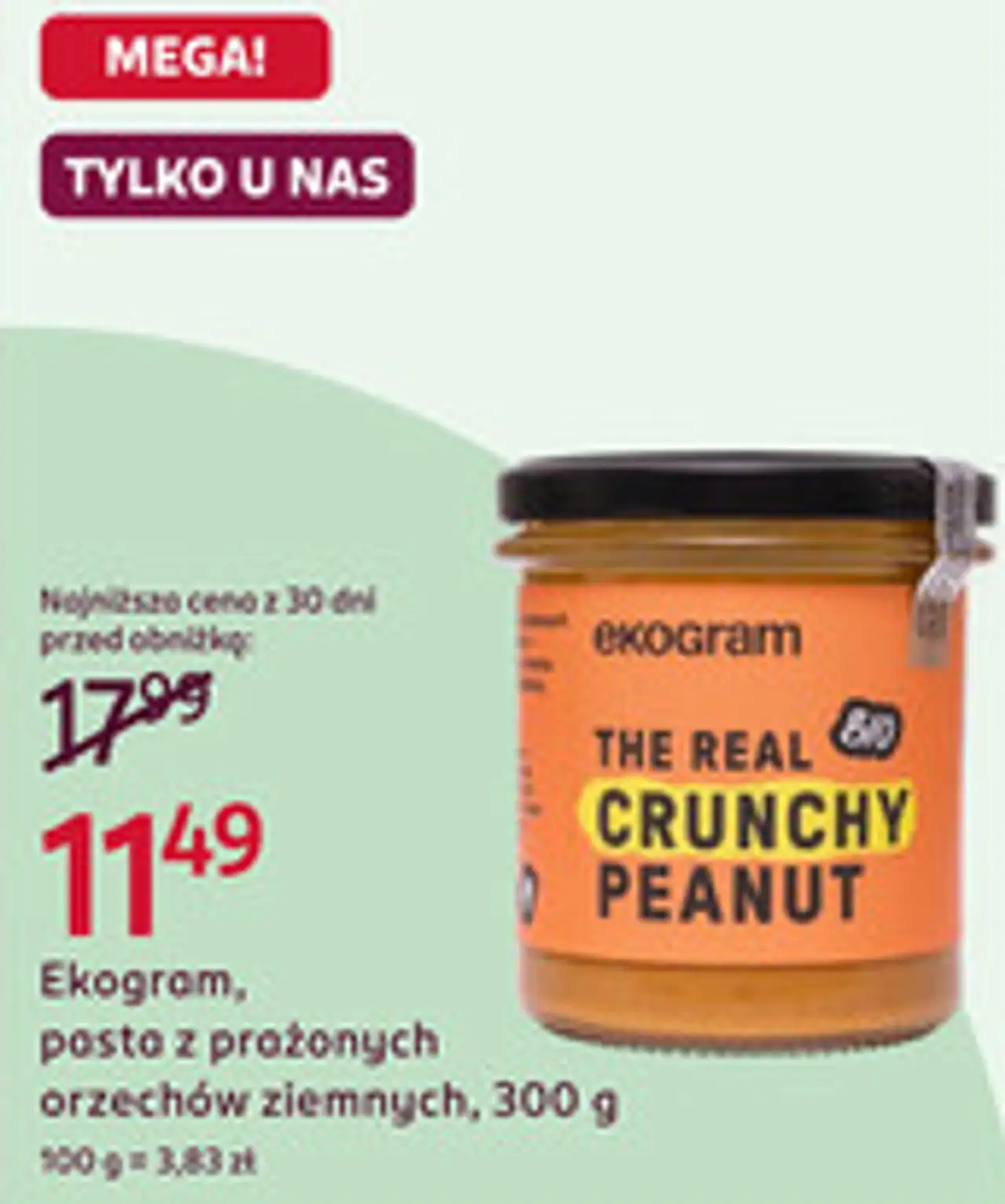 Ekogram, pasta z prażonych orzechów ziemnych, 300 g