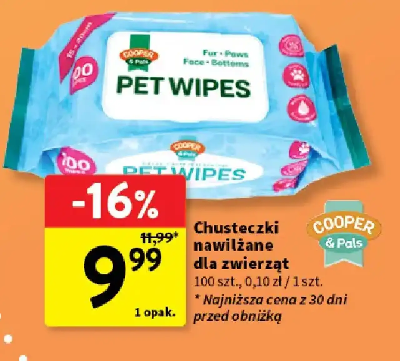 Chusteczki nawilżane dla zwierząt COOPER & Pals