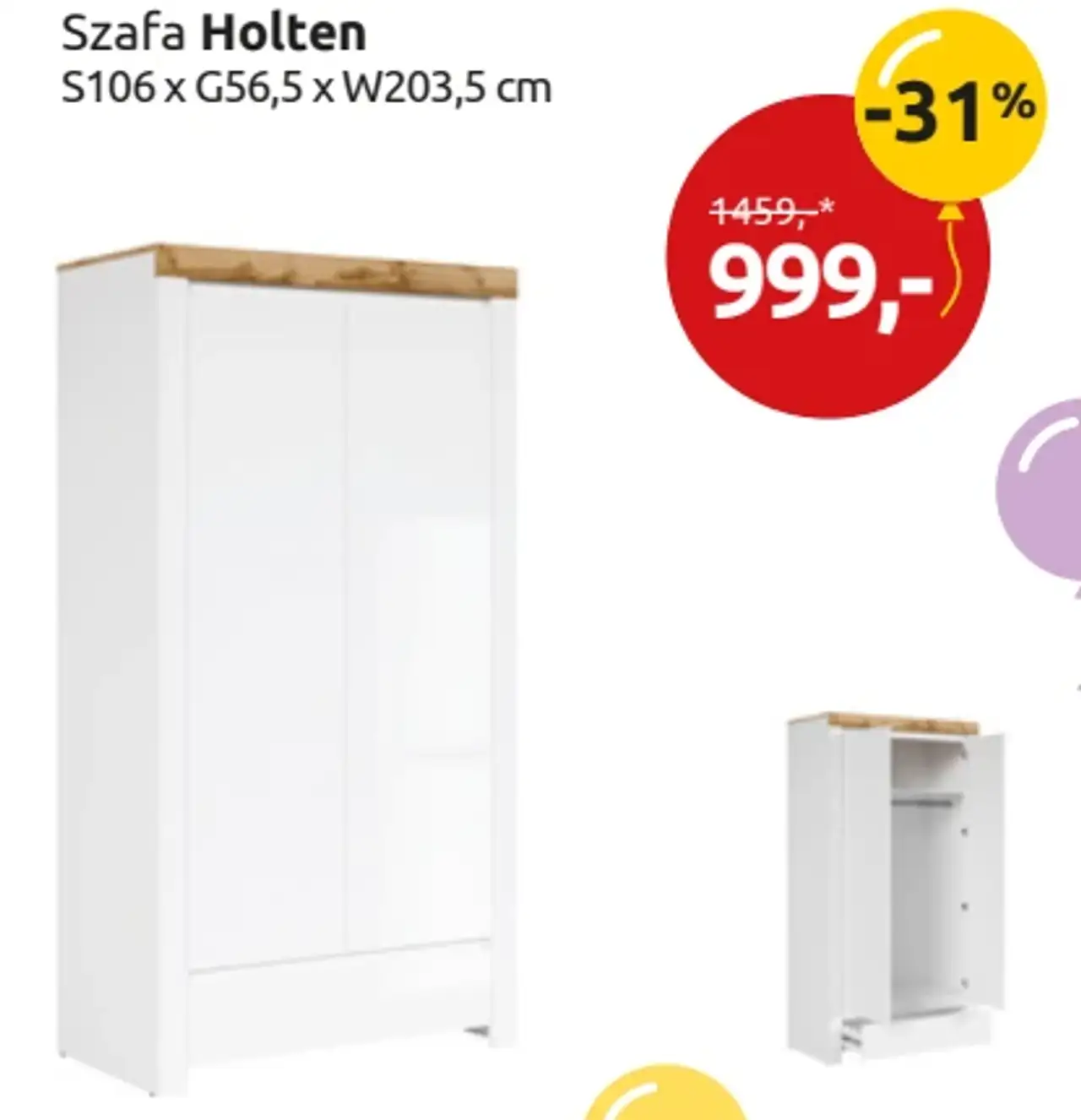 Szafa Holten S106 x G56,5 x W203,5 cm