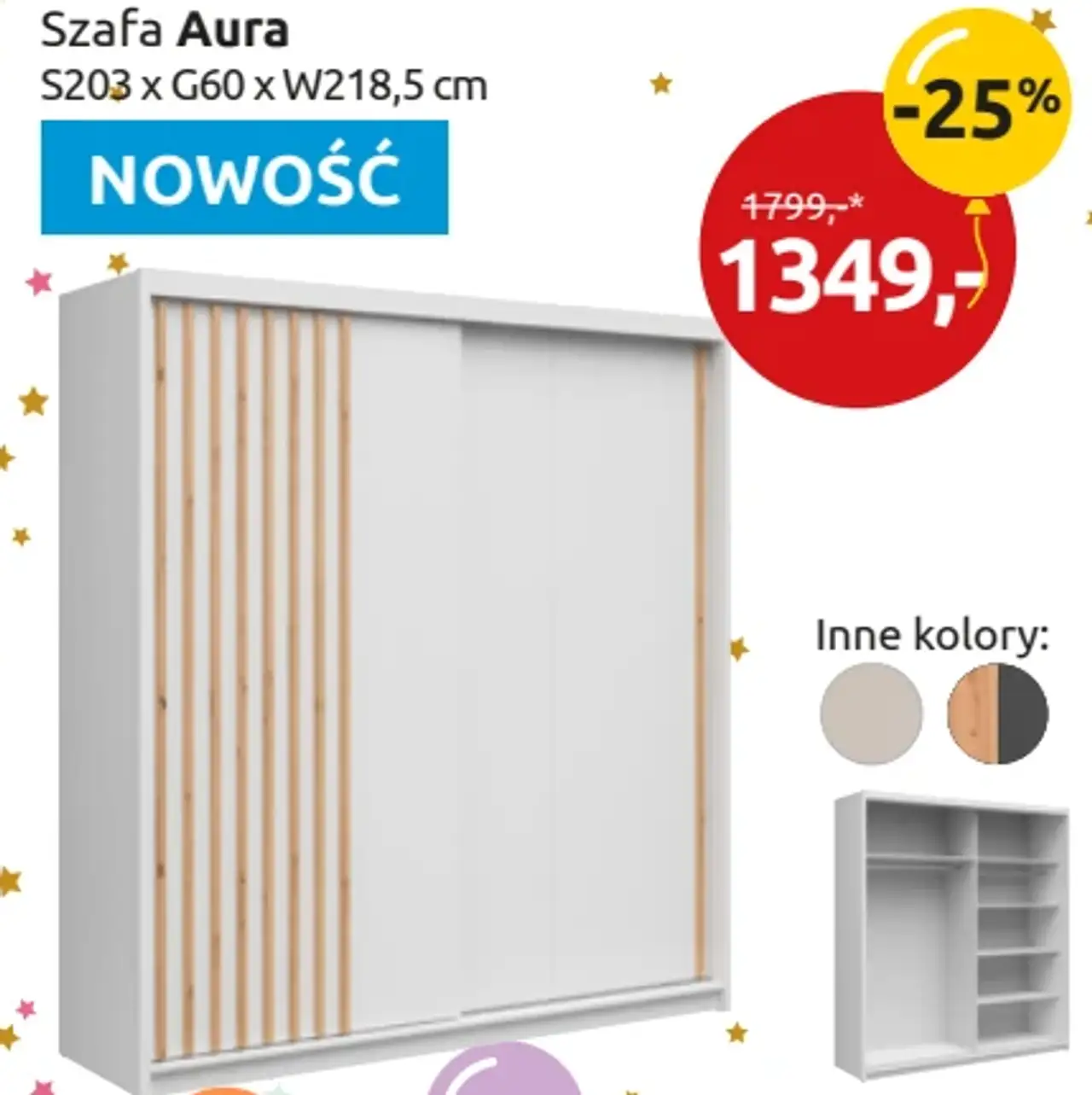 Szafa Aura S203 x G60 x W218,5 cm