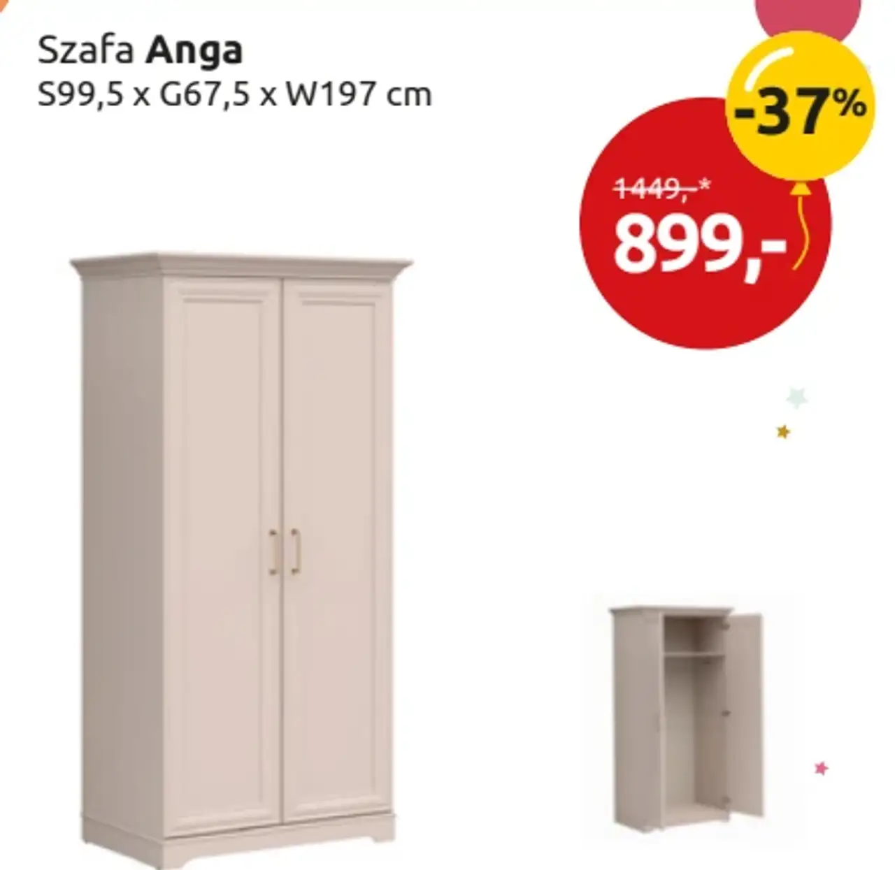 Szafa Anga S99,5 x G67,5 x W197 cm