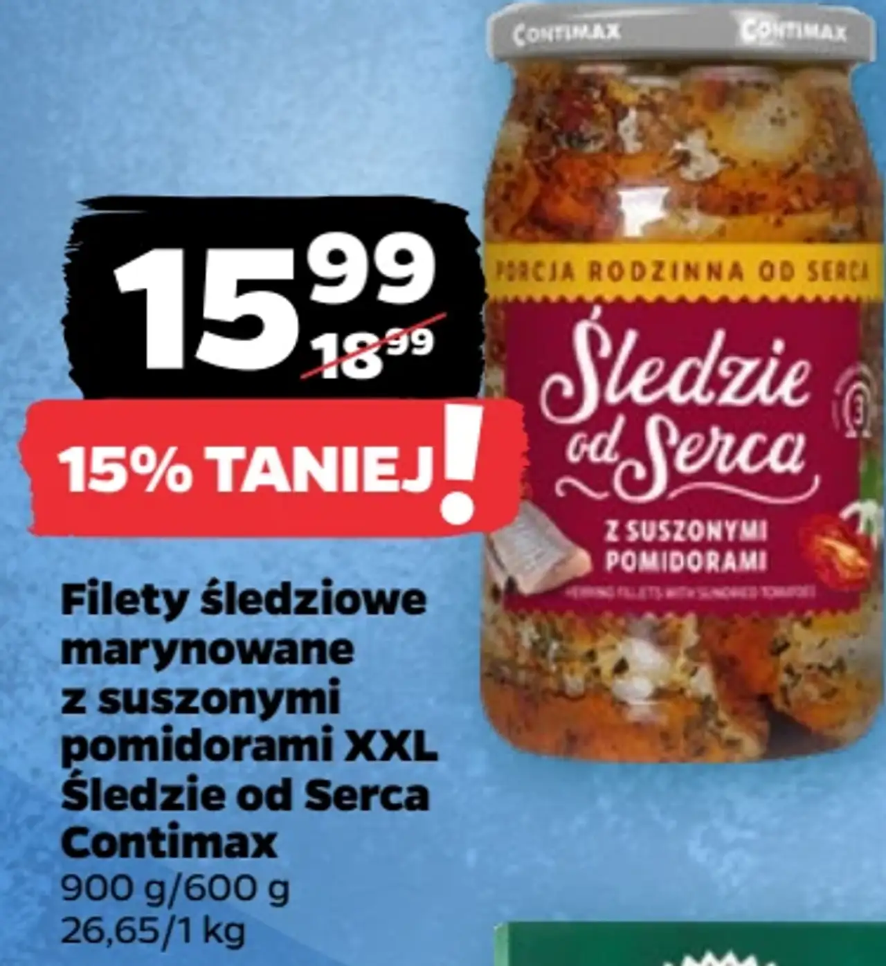 Filety śledziowe marynowane z suszonymi pomidorami XXL Śledzie od Serca Contimax