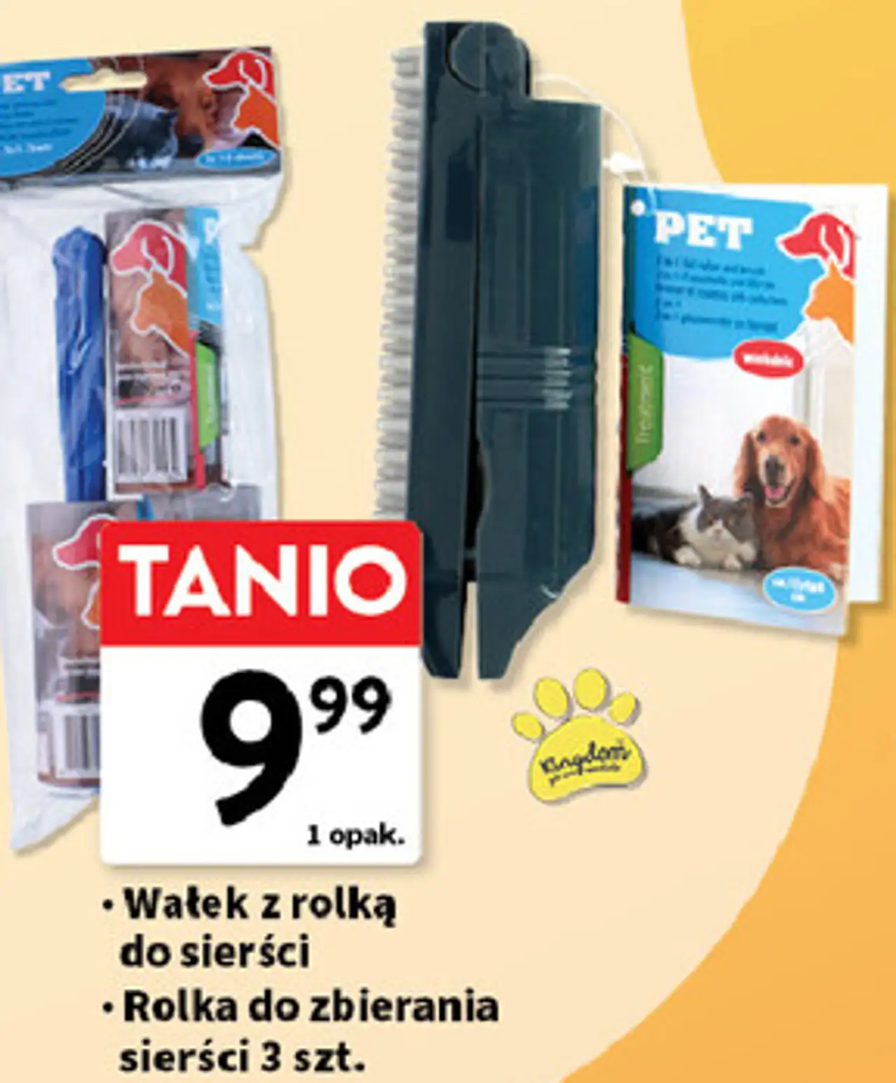 Wałek z rolką do sierści, Rolka do zbierania sierści 3 szt.