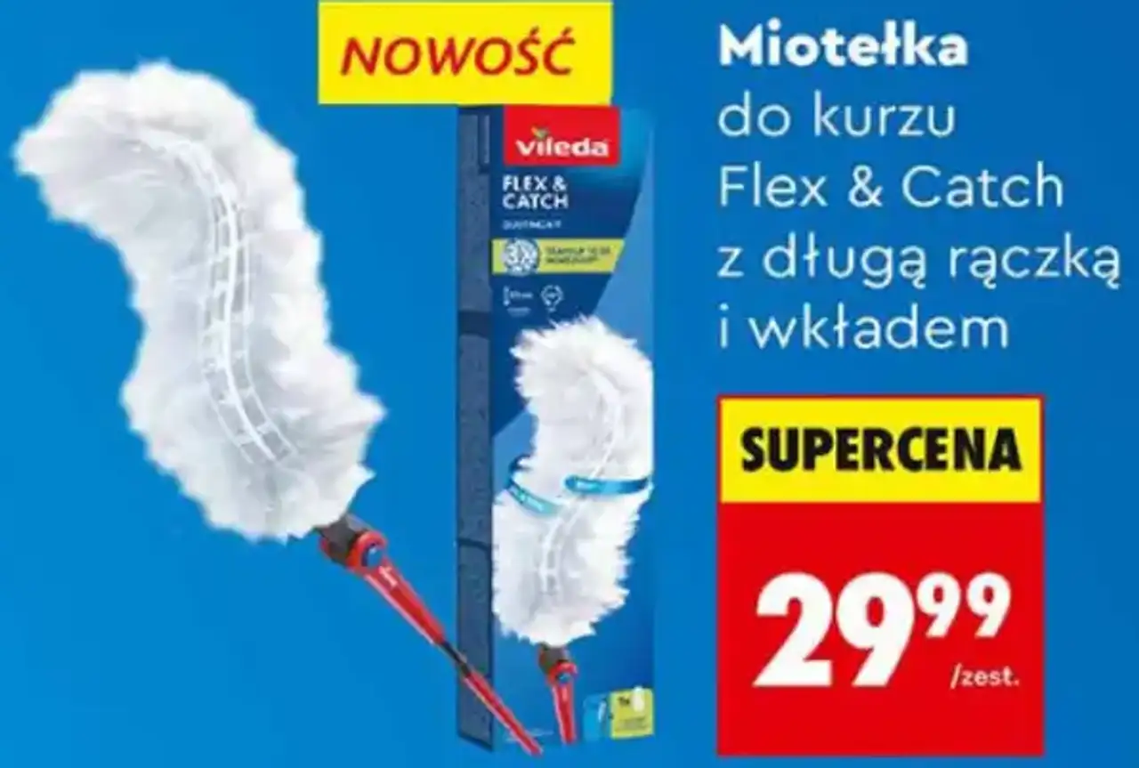 Miotełka do kurzu Flex & Catch z długą rączką i wkładem Vileda