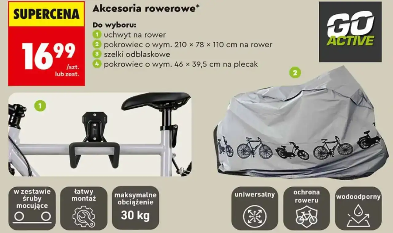 Akcesoria rowerowe Go Active (uchwyt na rower, pokrowiec na rower)