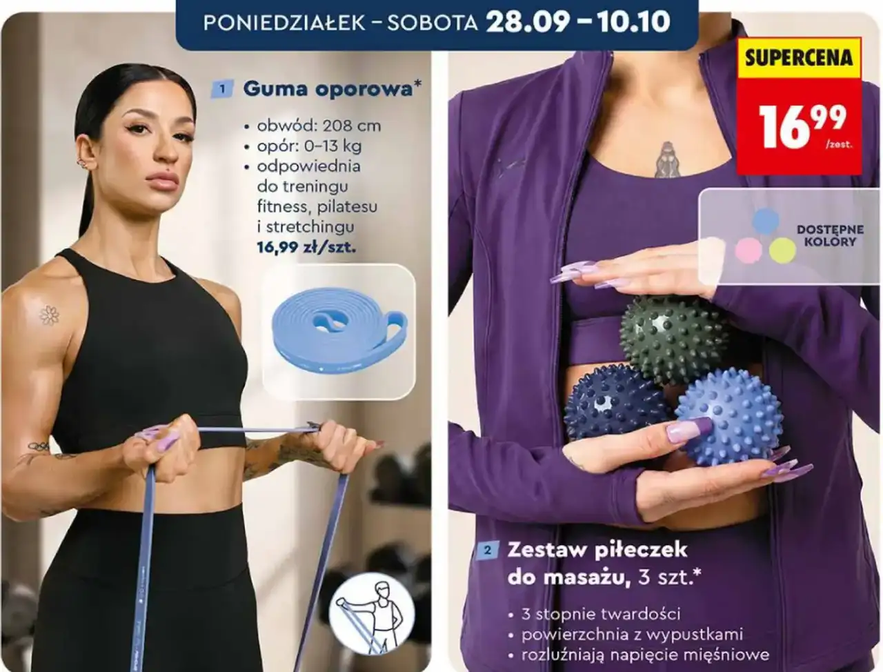 Zestaw piłeczek do masażu lub guma oporowa