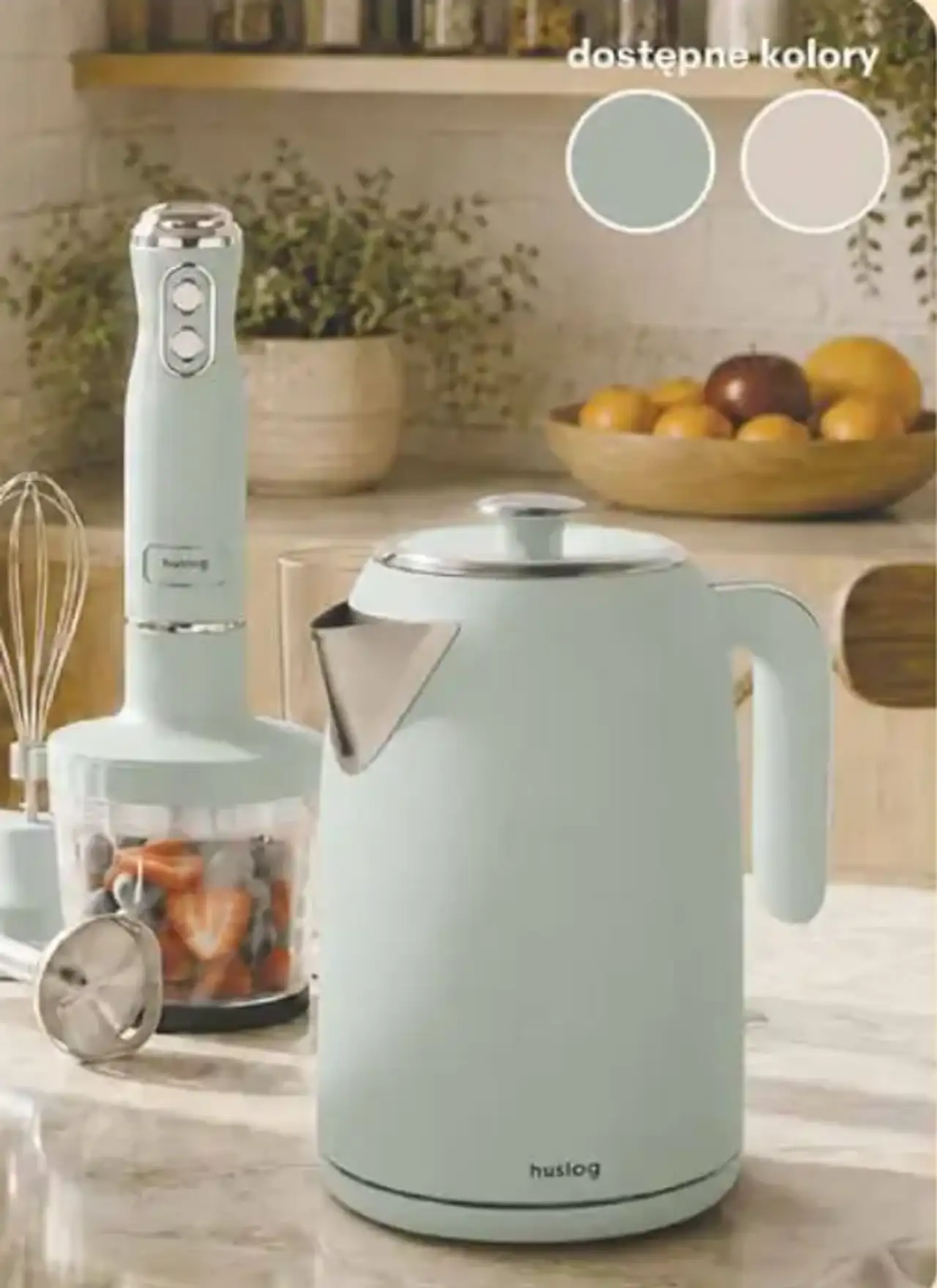 HUSLOG Czajnik elektryczny 1,7 l lub Blender ręczny 4 w 1 QuickBlend