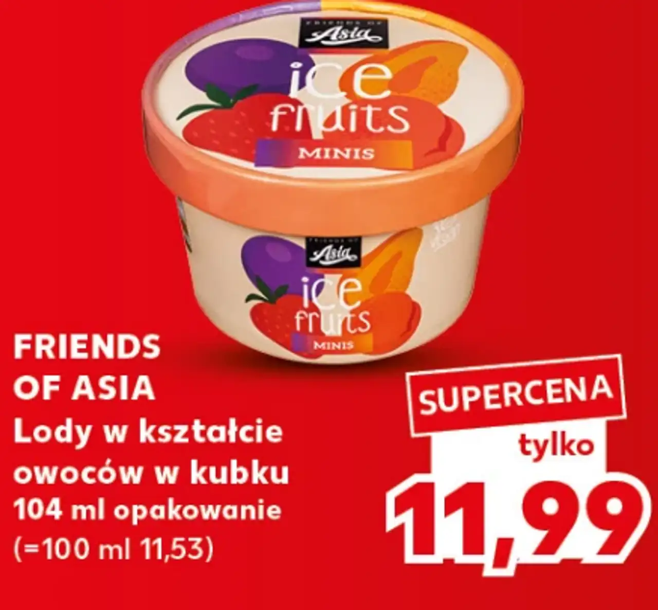 Friends of Asia Lody w kształcie owoców w kubku