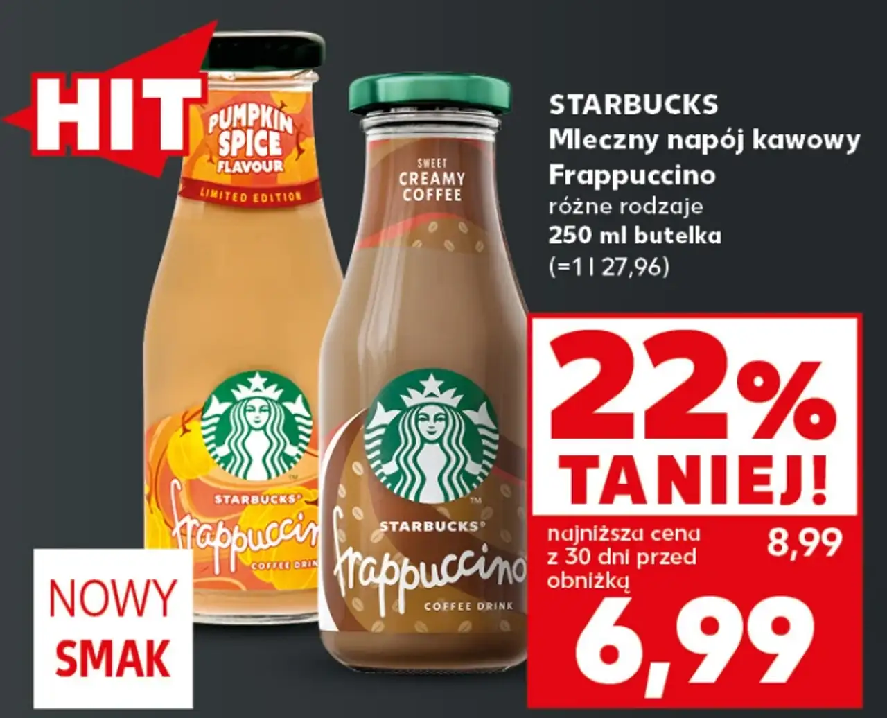 Starbucks Mleczny napój kawowy Frappuccino różne rodzaje