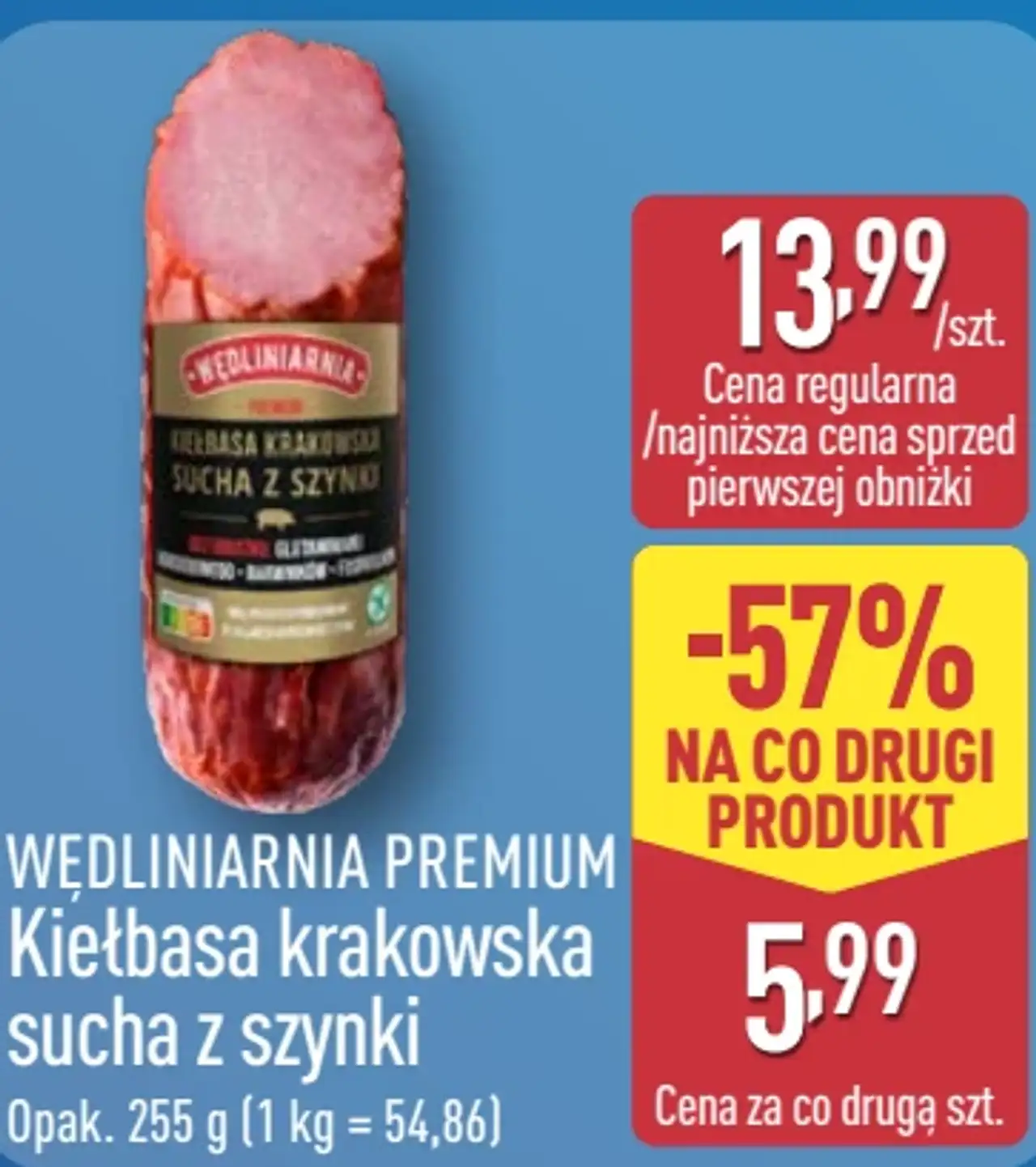 Wedliniarnia Premium Kiełbasa krakowska sucha z szynki
